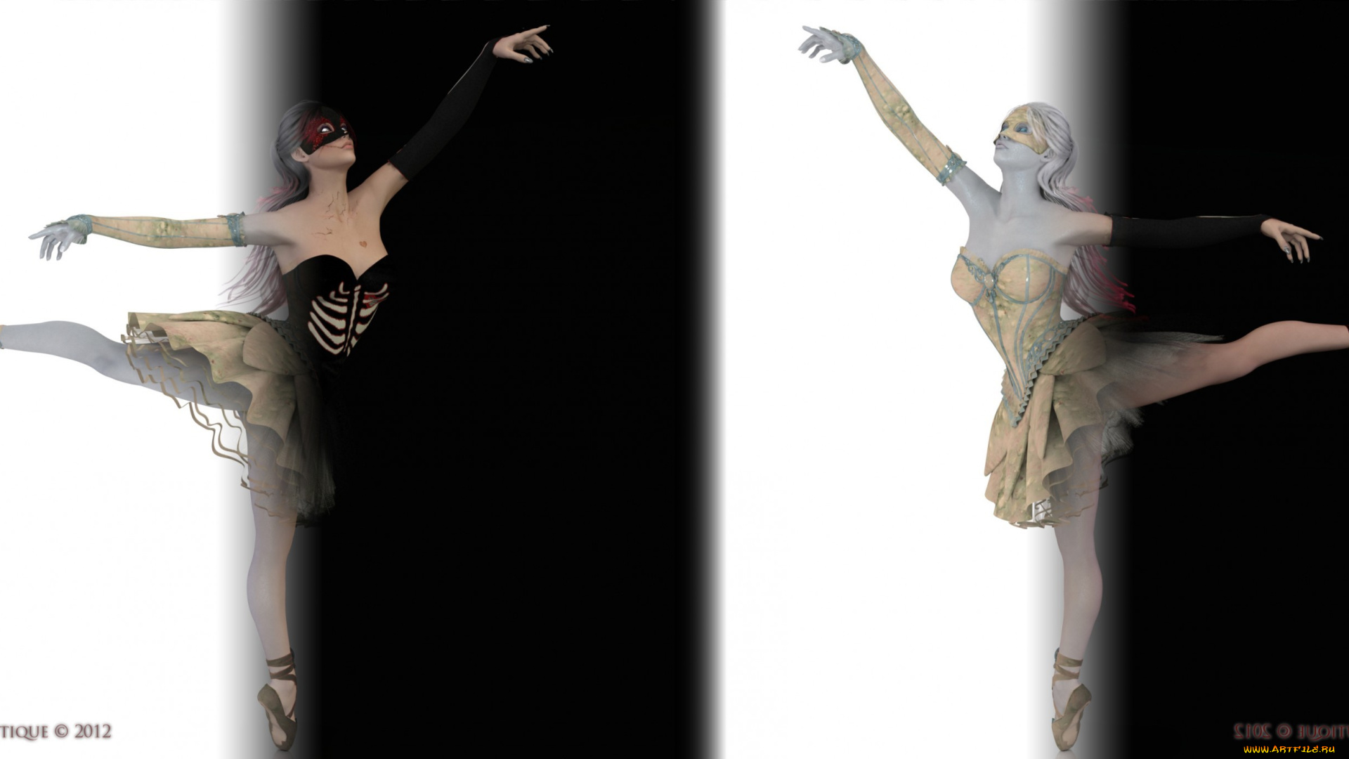 3д, графика, people, люди, балерины