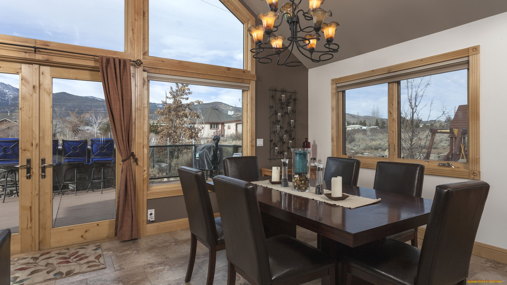 интерьер, столовая, стулья, стол