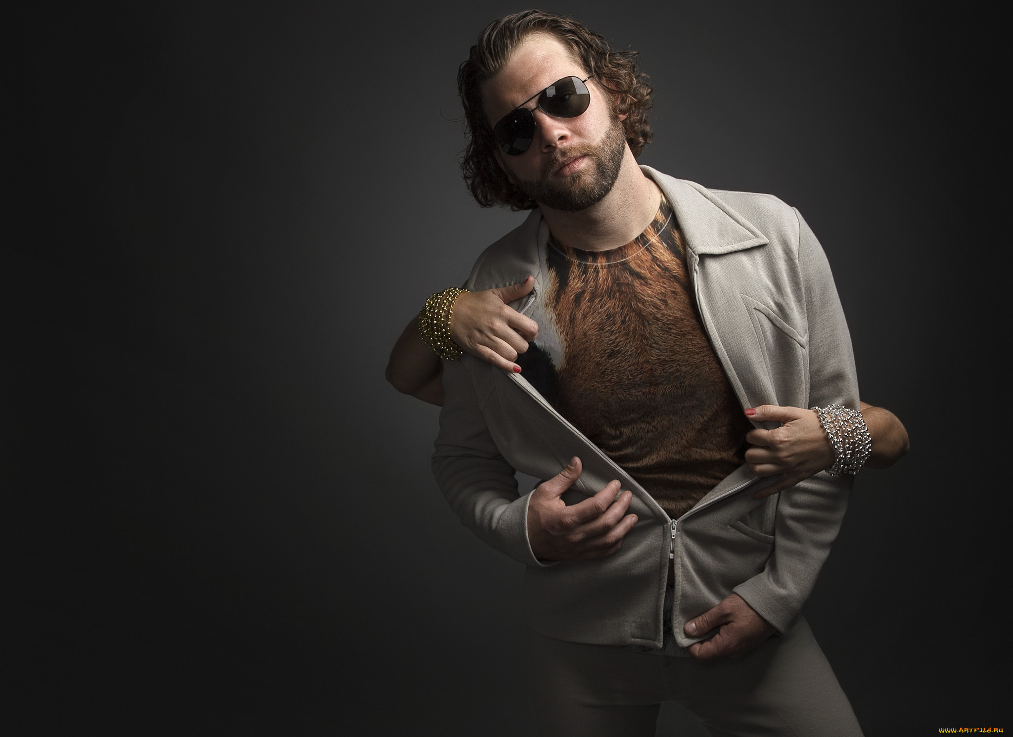 мужчины, -, unsort, парень, очки, руки, борода, раздевают