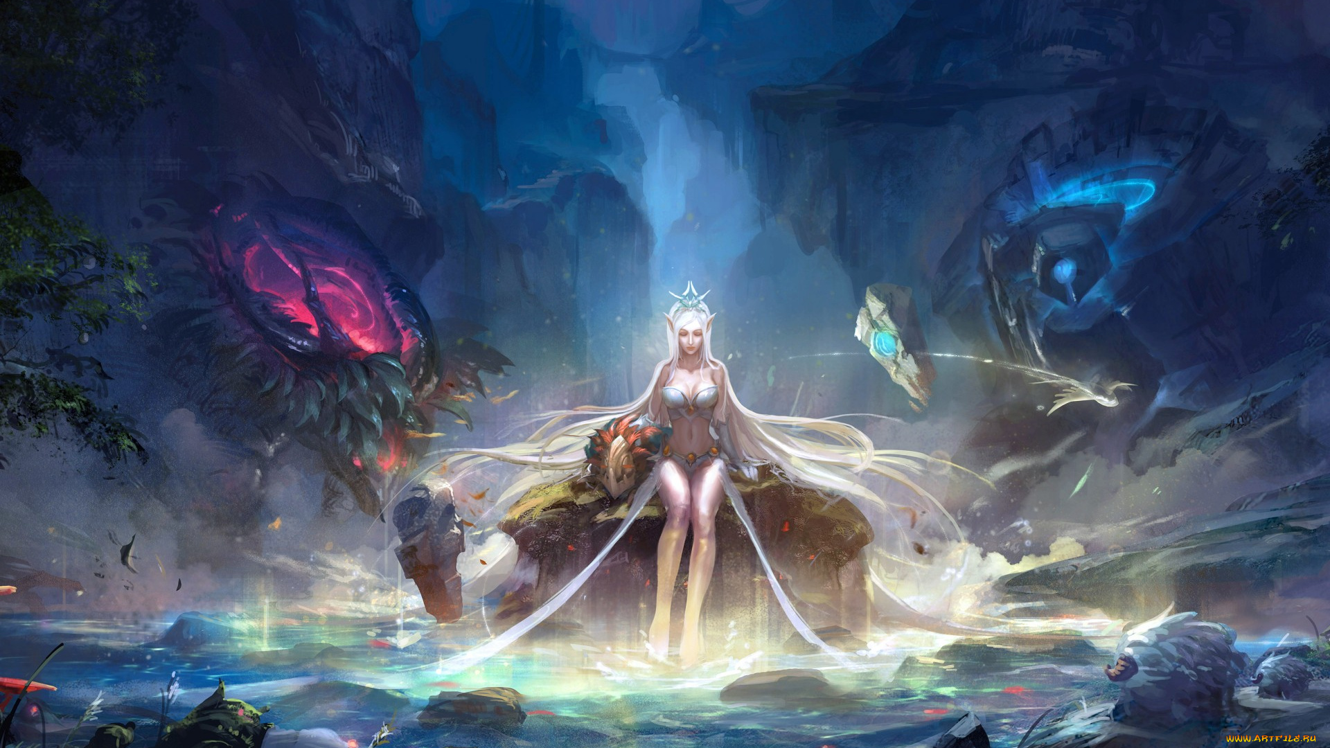 league, of, legends, фэнтези, эльфы, janna, девушка, league, of, legends, storm's, fury, магия, природа, волшебник