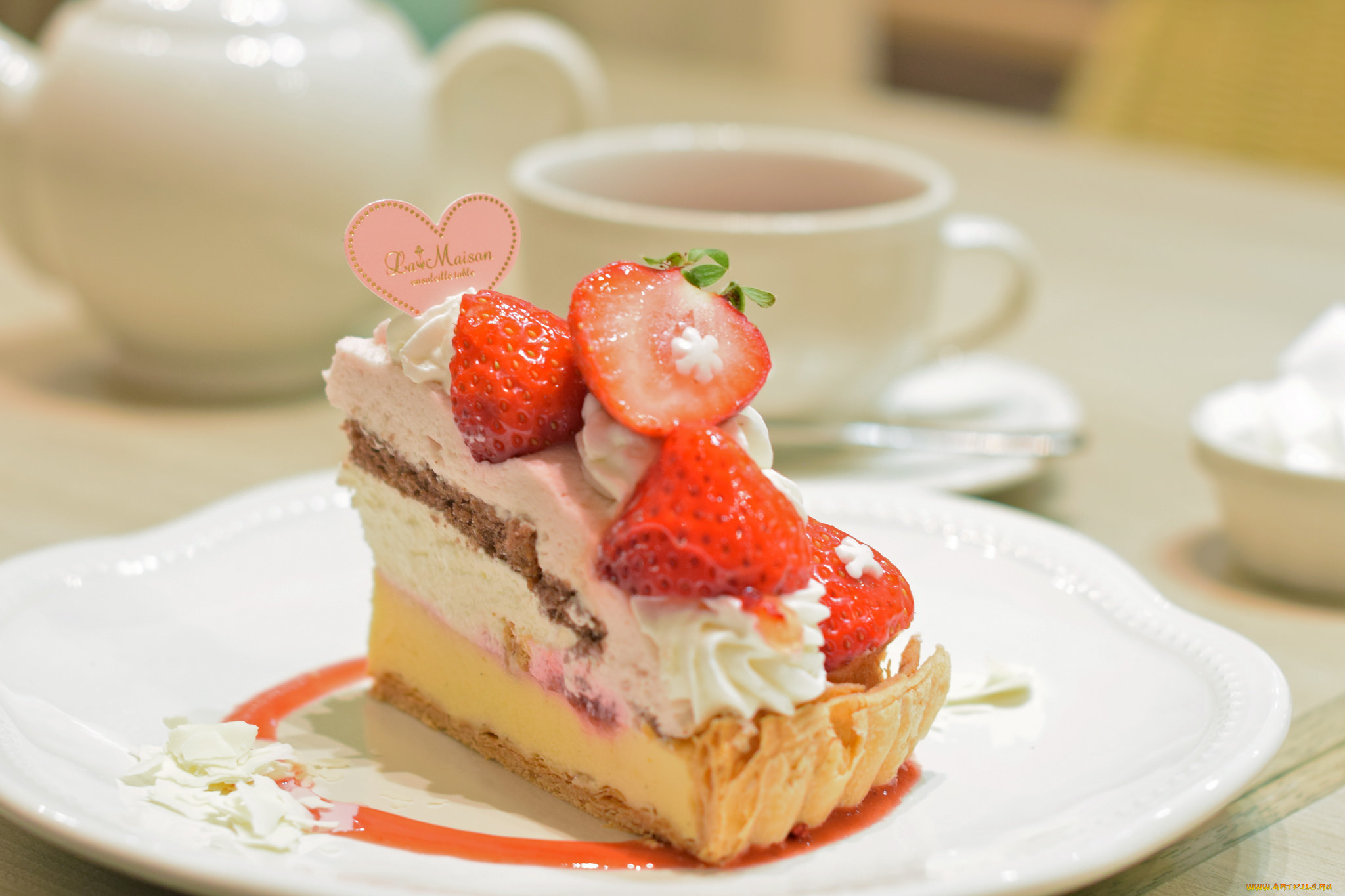 еда, пирожные, , кексы, , печенье, клубника, сердечко, тарелка