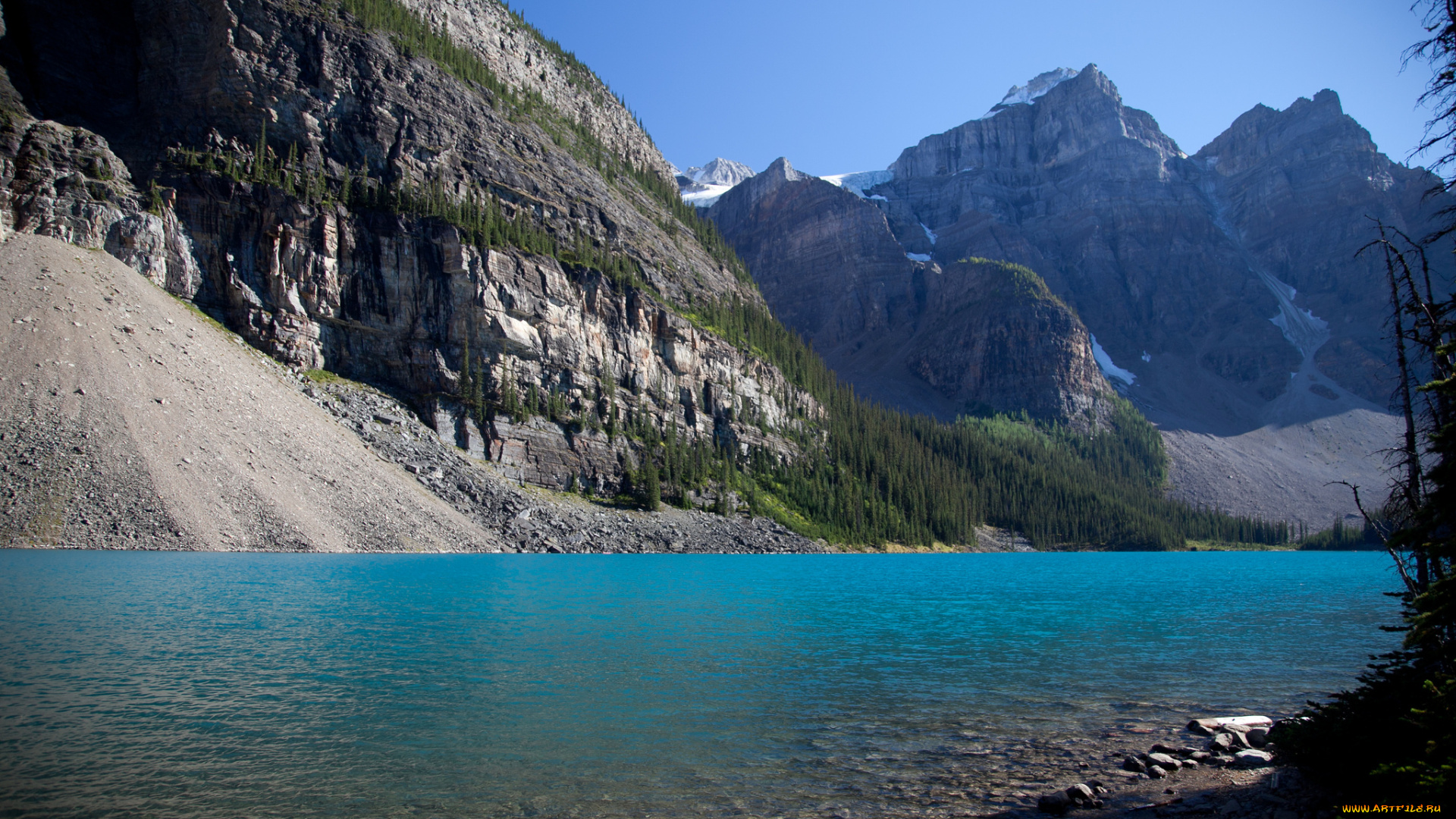 природа, реки, озера, альберта, канада, озеро, небо, горы, деревья