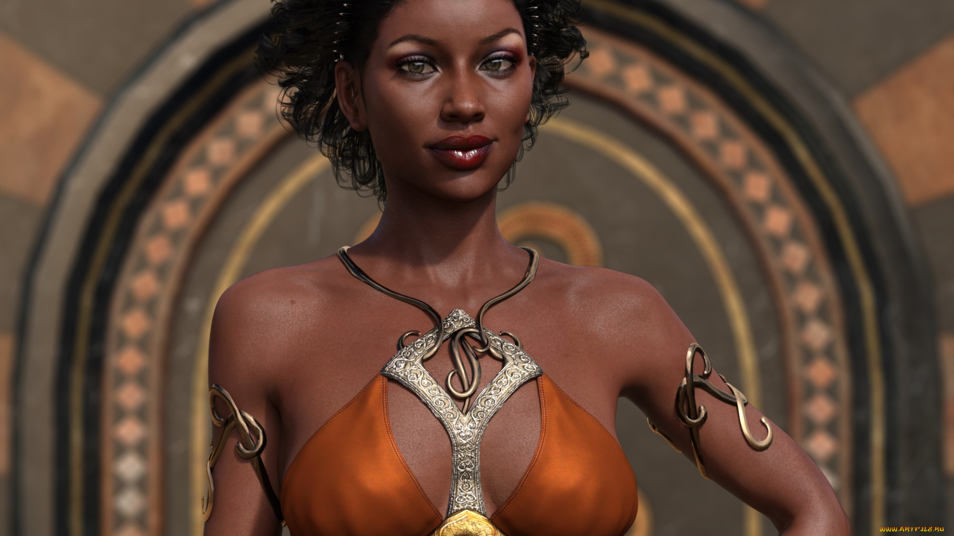 3д, графика, фантазия, , fantasy, девушка, взгляд, фон