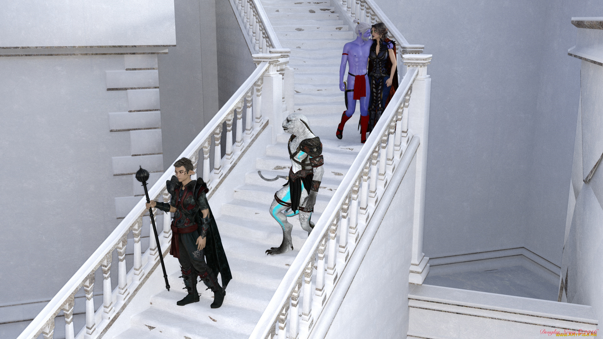 3д, графика, фантазия, , fantasy, девушки, взгляд, фон, существо