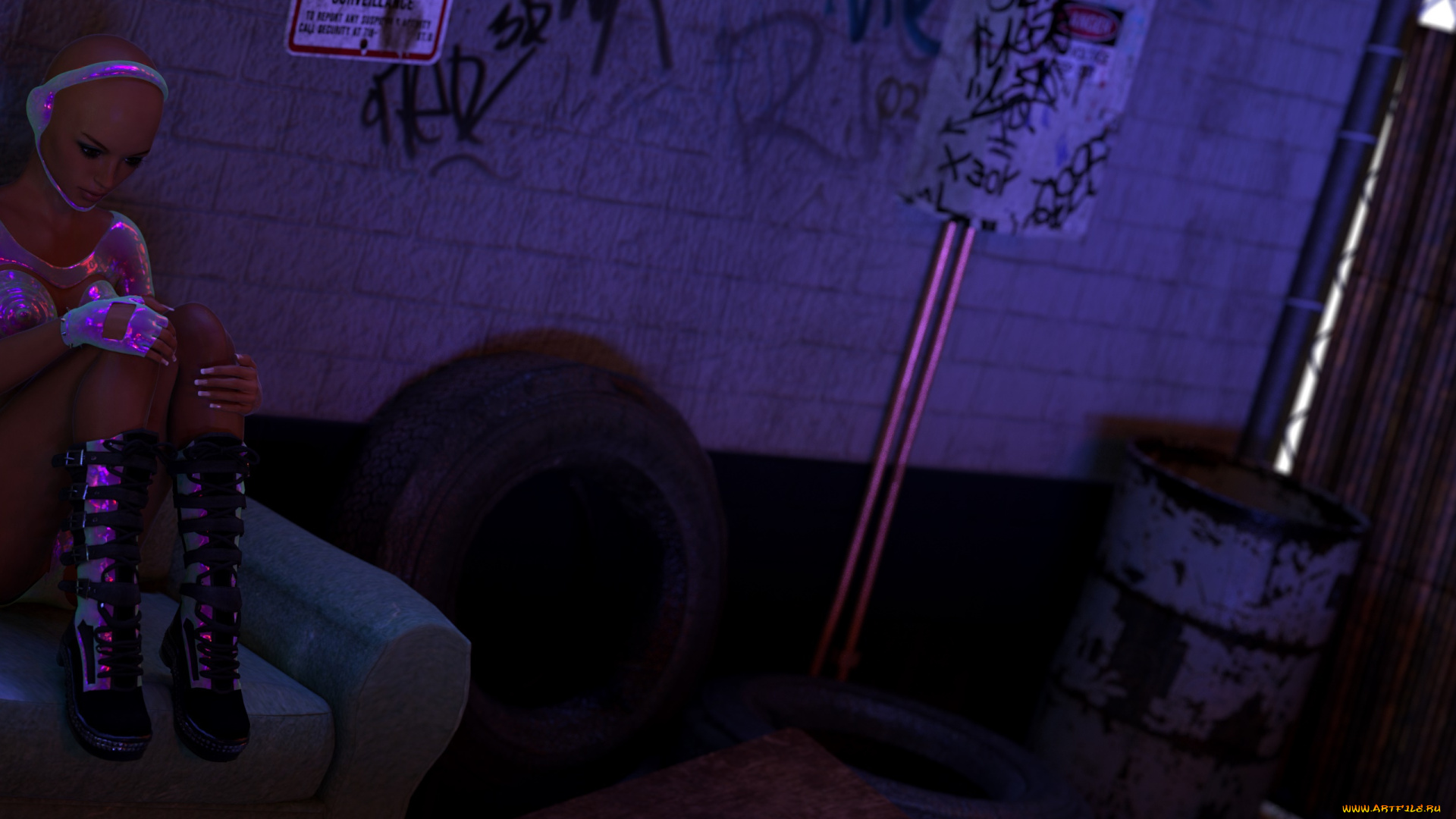 3д, графика, фантазия, , fantasy, фон, взгляд, девушка