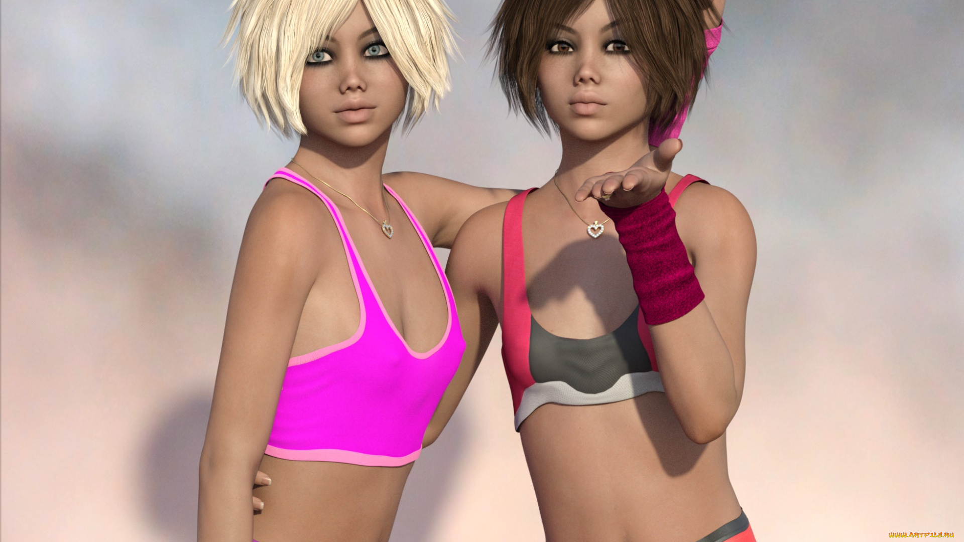 3д, графика, люди, , people, взгляд, девушки, фон