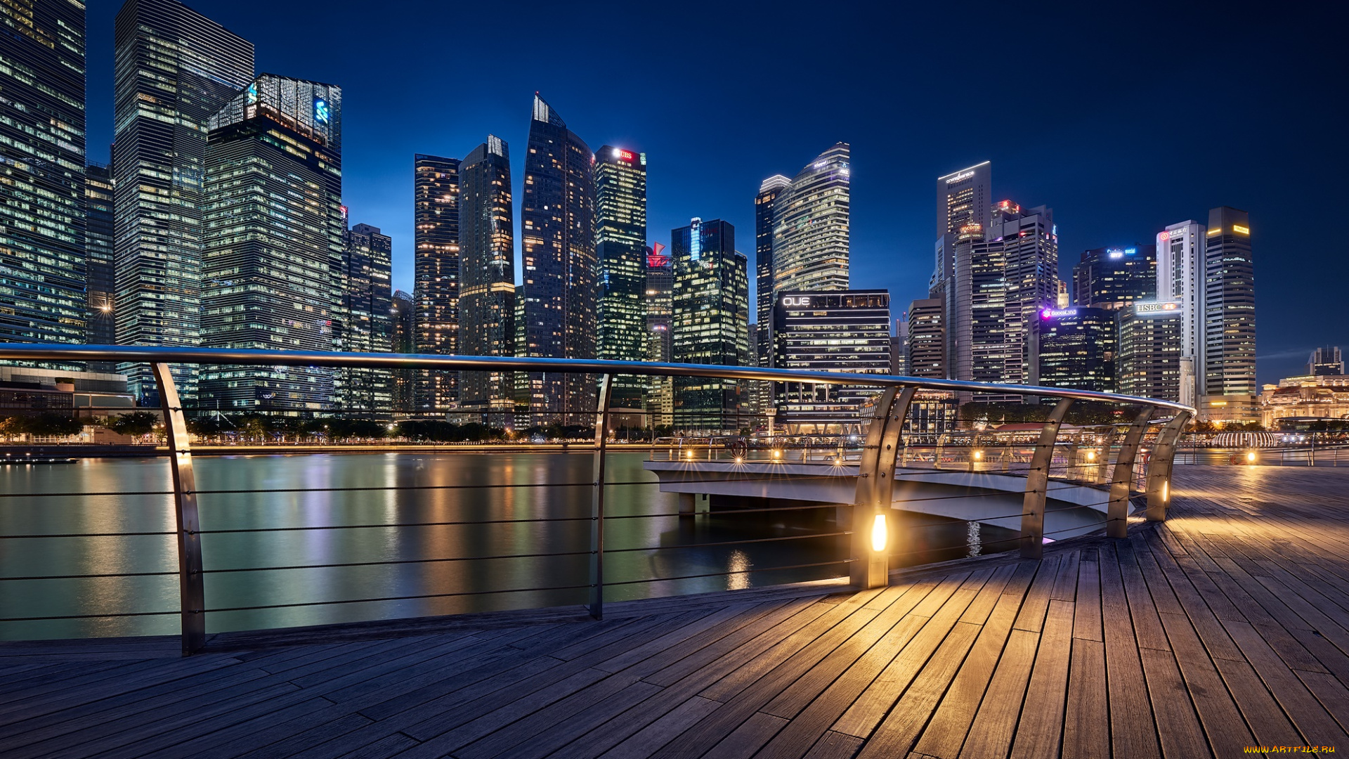 города, -, огни, ночного, города, город, огни