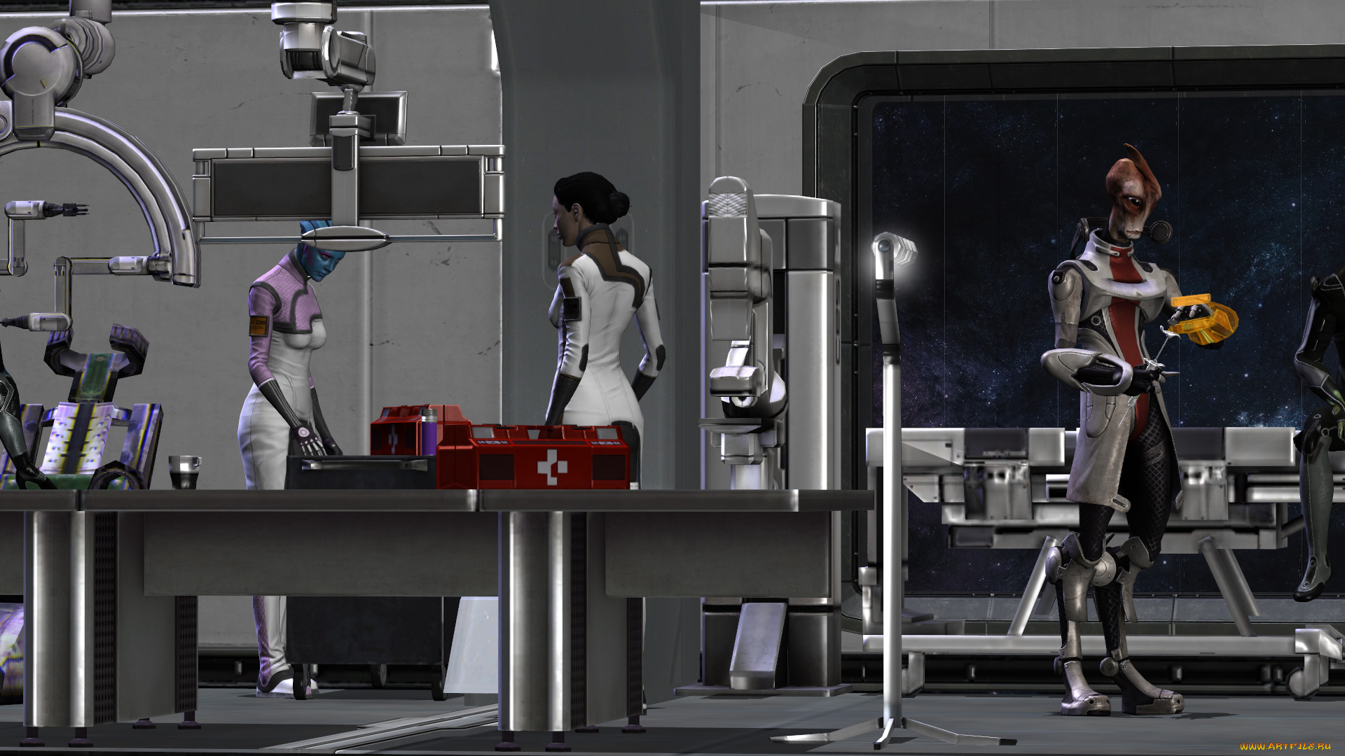 mass, effect, -, occitania, , dae, hyun, and, cassius, видео, игры, фон, взгляд, девушки