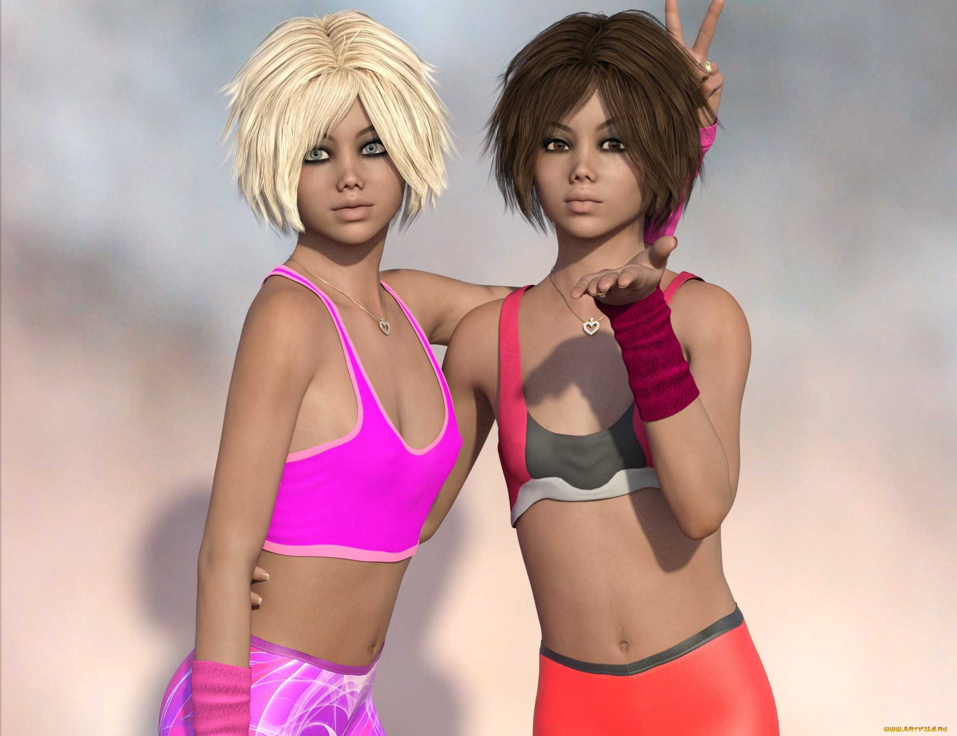 3д, графика, люди, , people, взгляд, девушки, фон