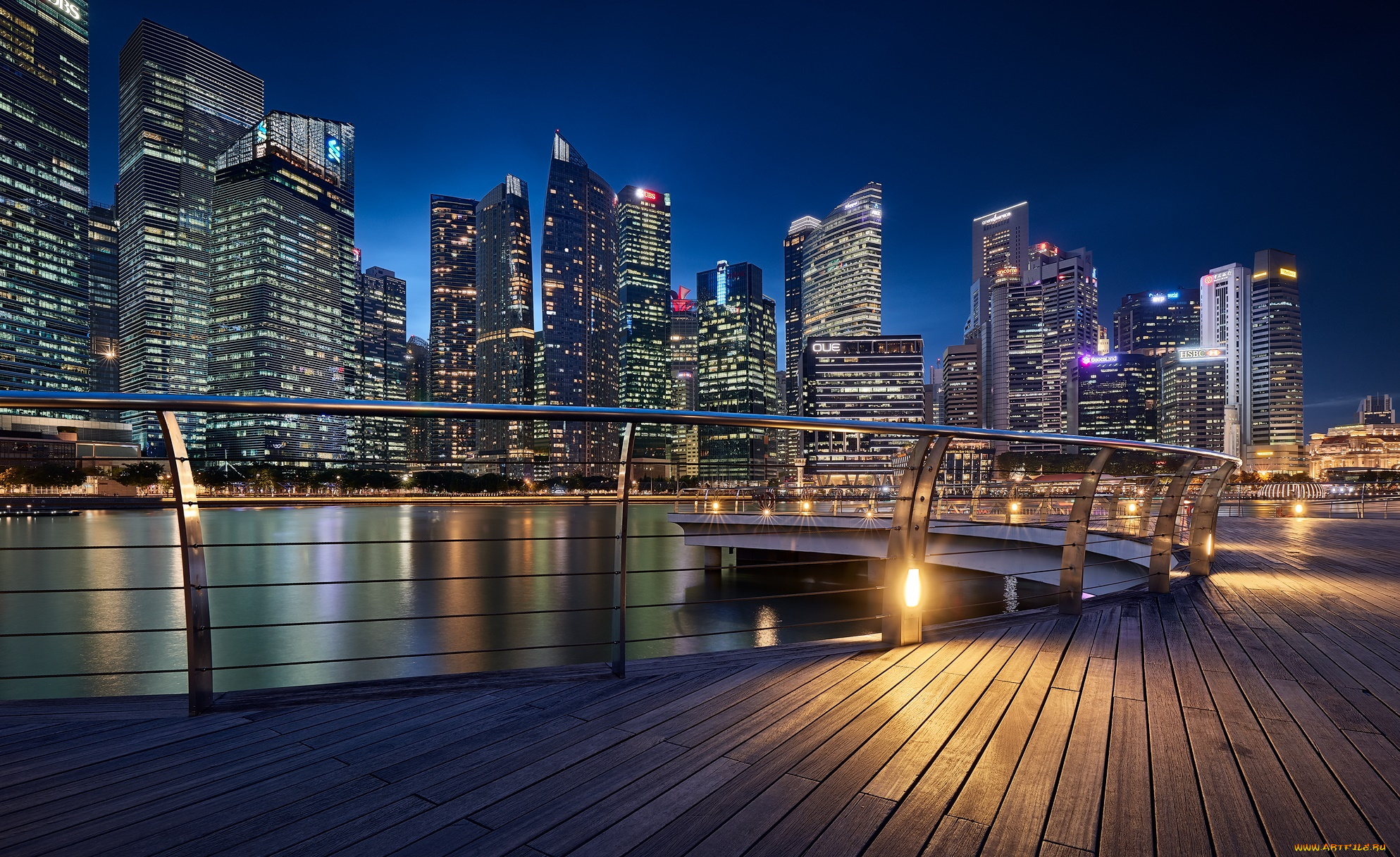 города, -, огни, ночного, города, город, огни