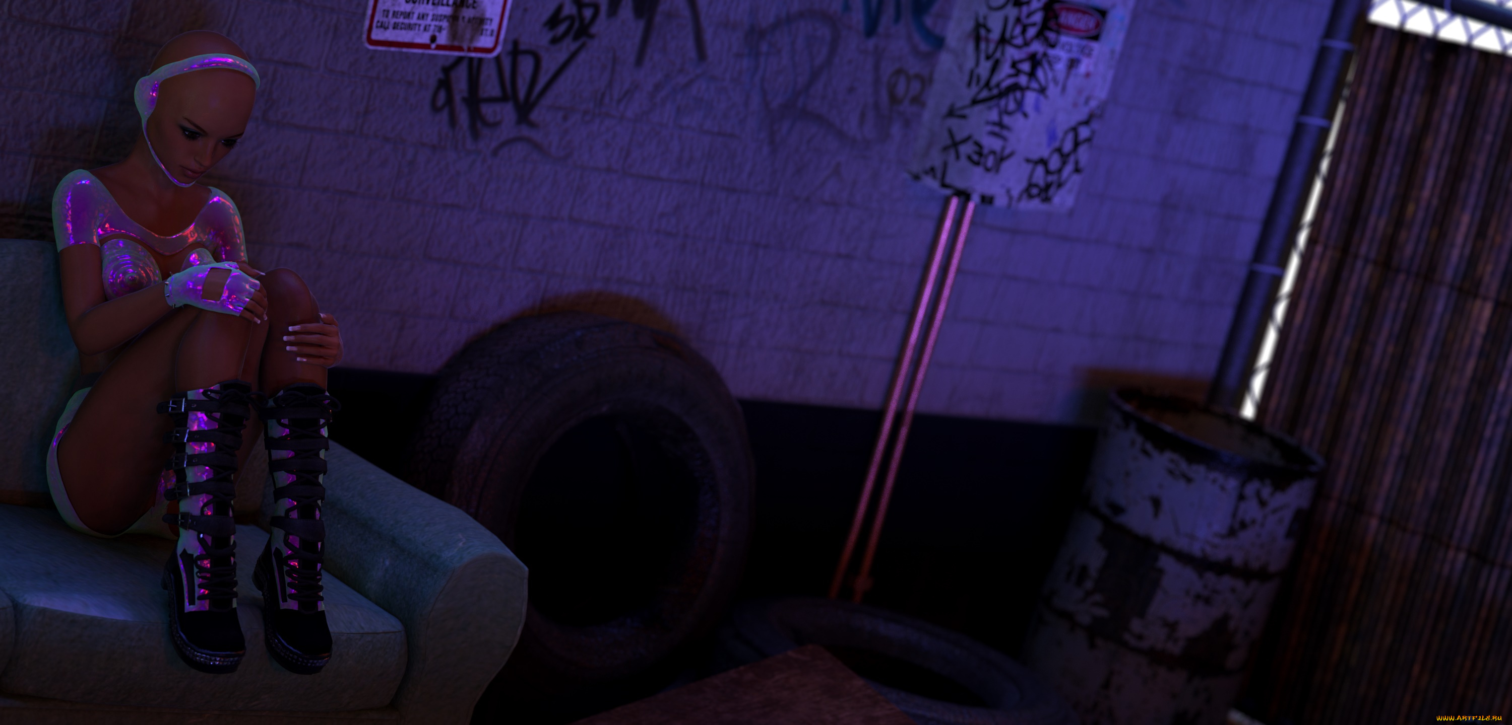 3д, графика, фантазия, , fantasy, фон, взгляд, девушка