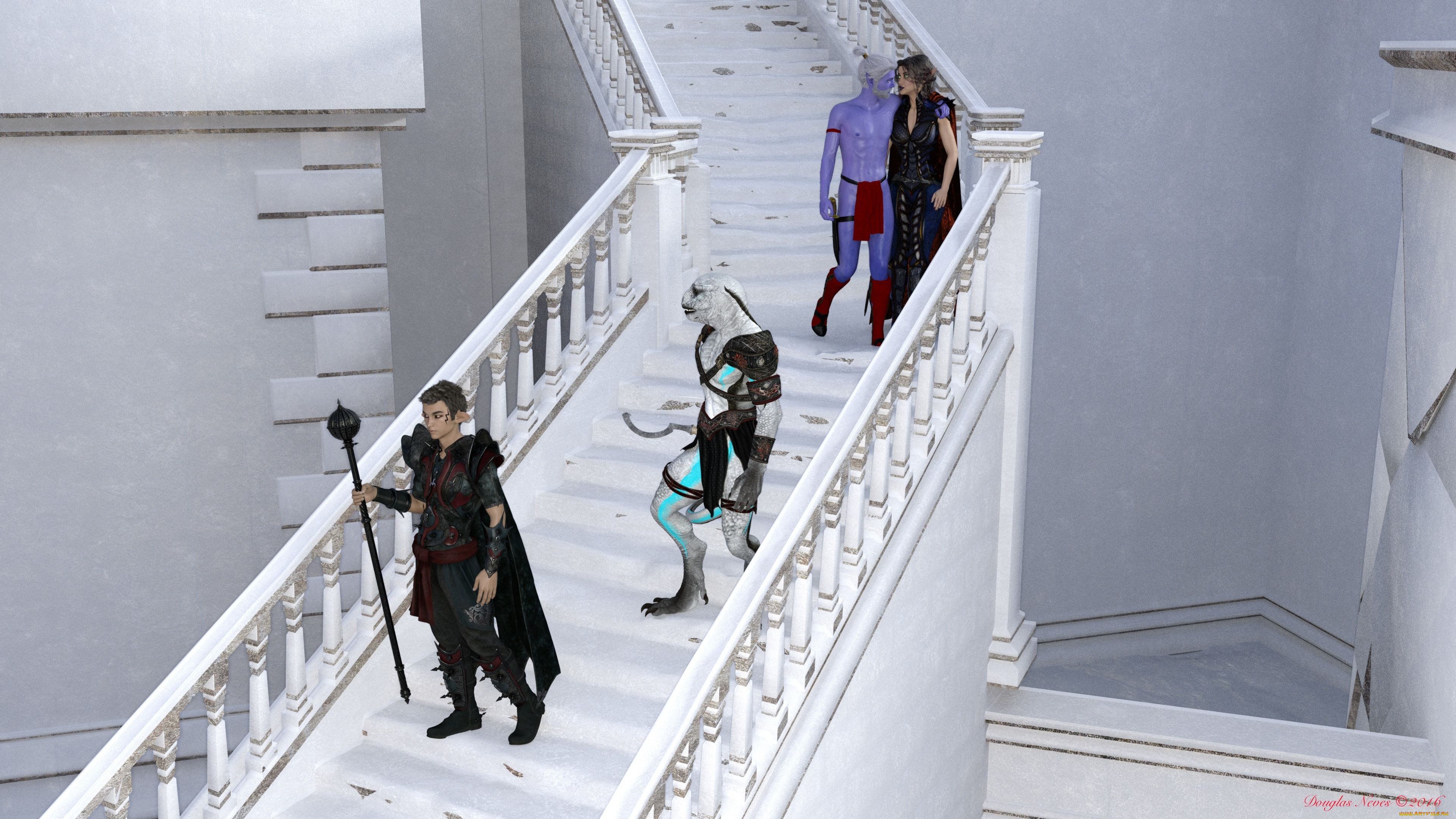 3д, графика, фантазия, , fantasy, девушки, взгляд, фон, существо