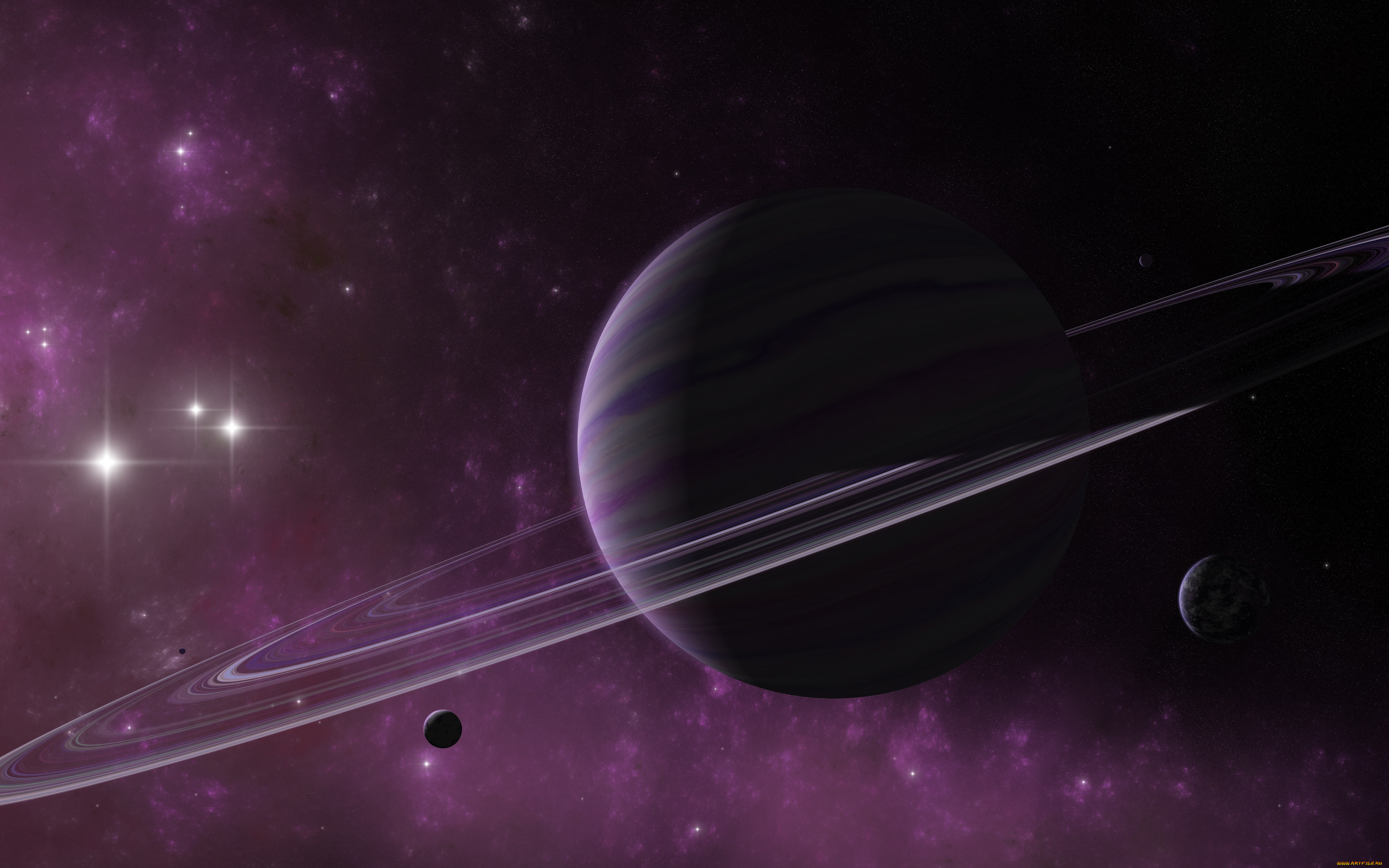 космос, арт, галактика, звезды, планеты, вселенная