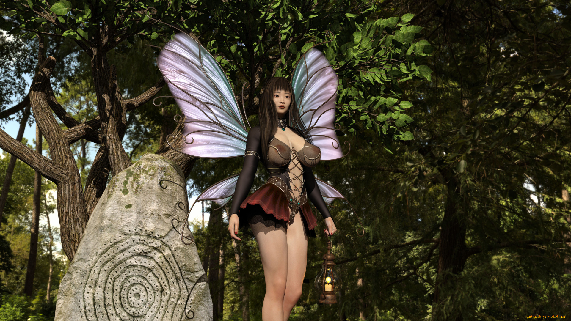 3д, графика, эльфы, , elves, девушка, фон, взгляд