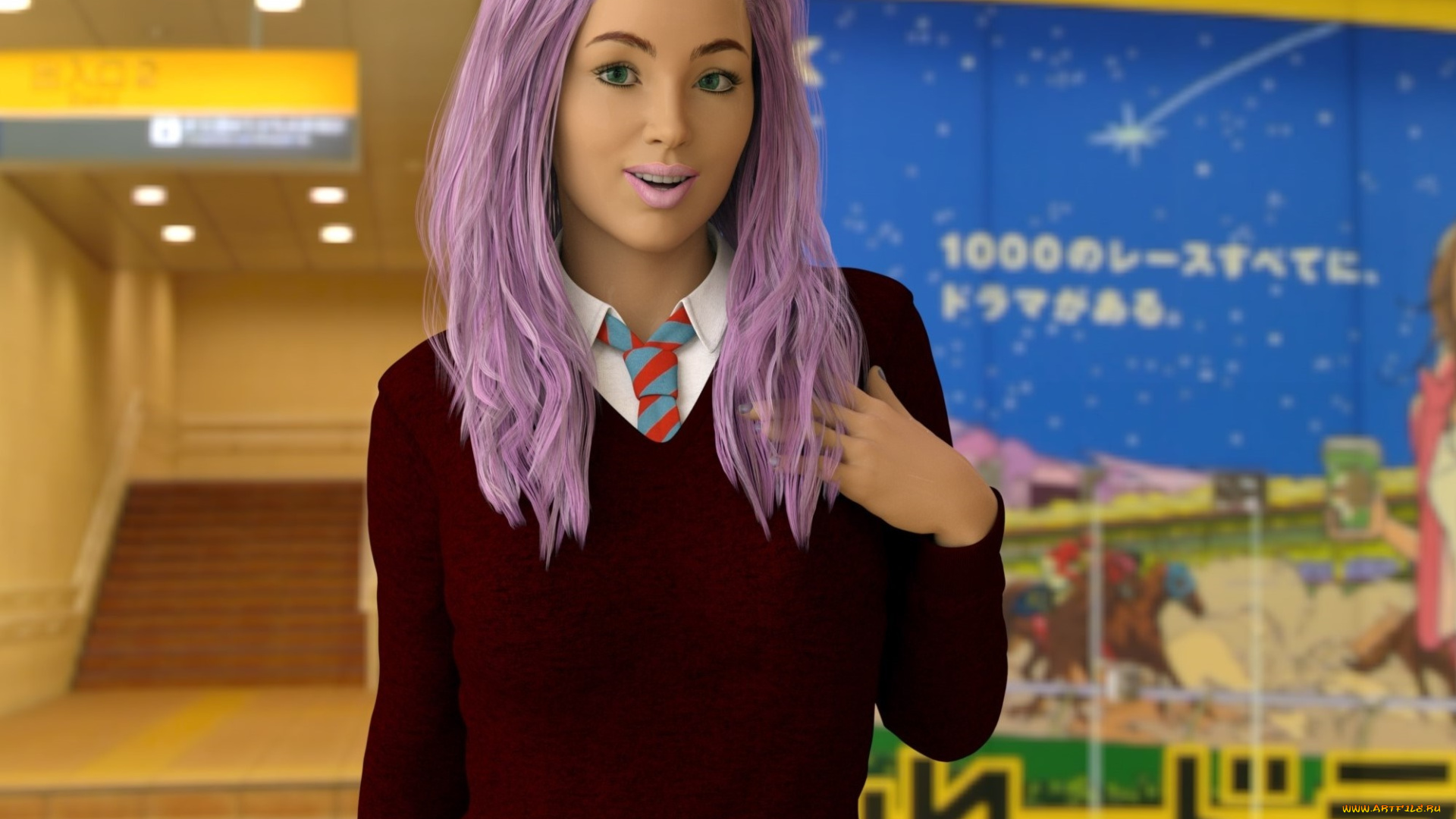 3д, графика, люди, , people, взгляд, девушка, фон