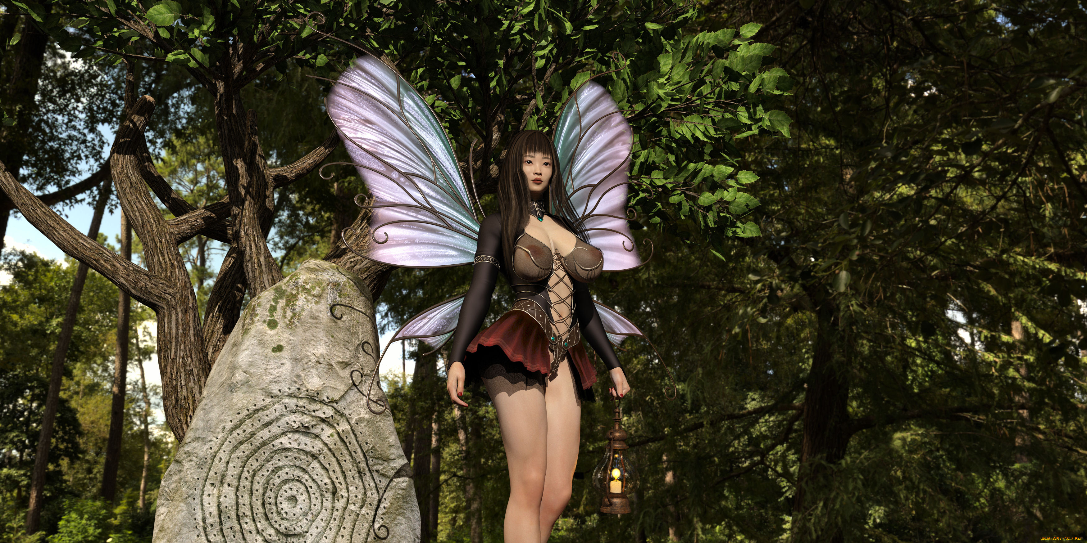 3д, графика, эльфы, , elves, девушка, фон, взгляд