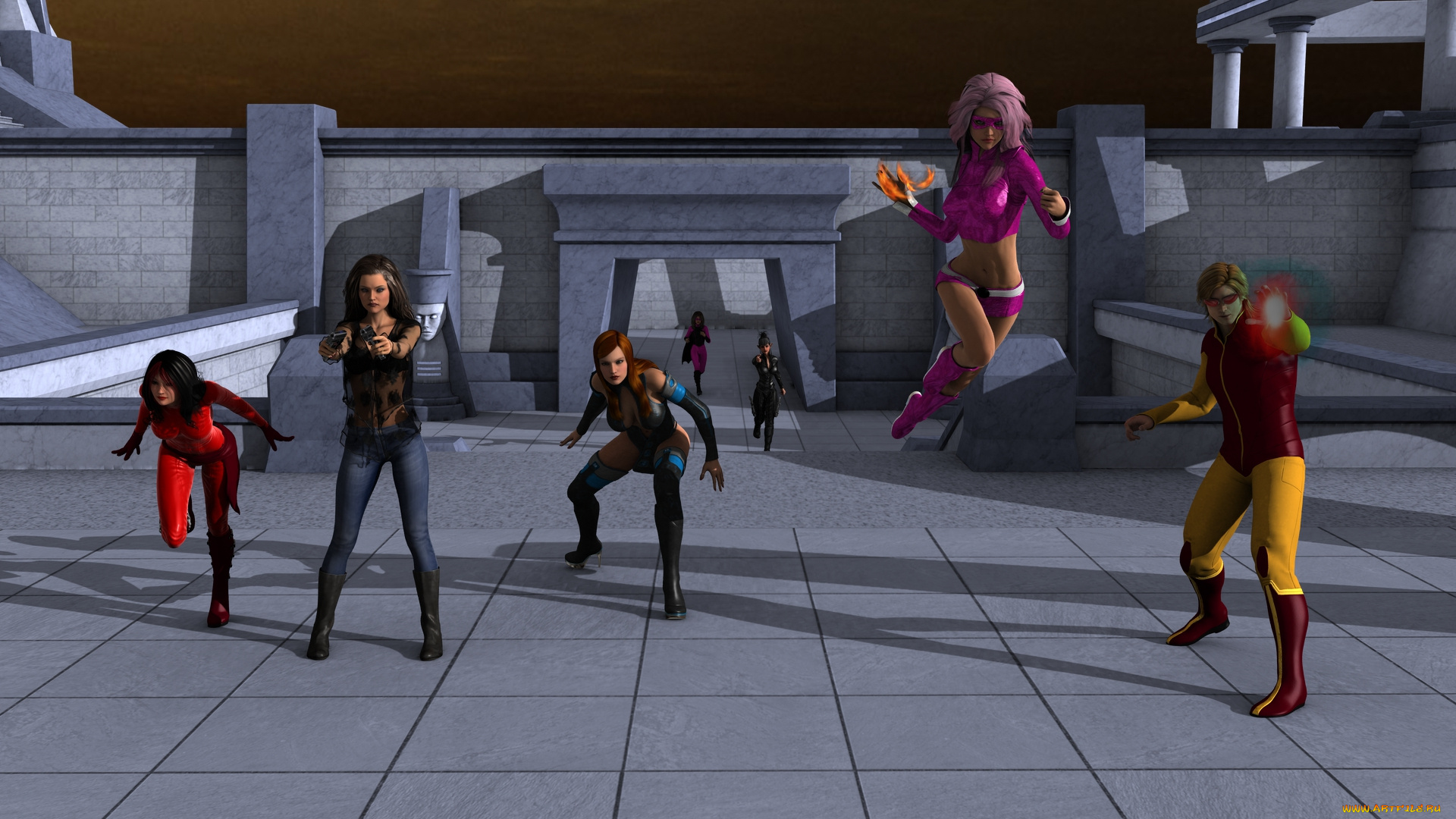 3д, графика, фантазия, , fantasy, фон, взгляд, девушки