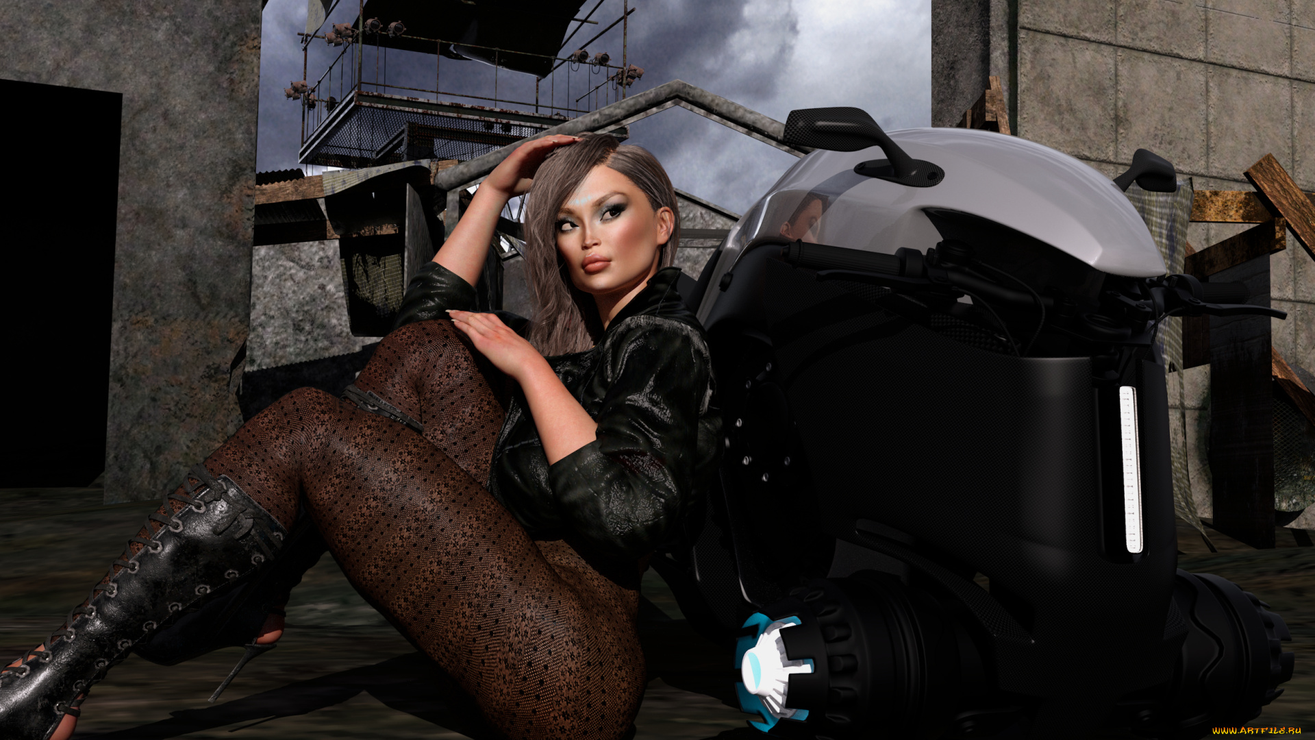 3д, графика, фантазия, , fantasy, фон, взгляд, девушка