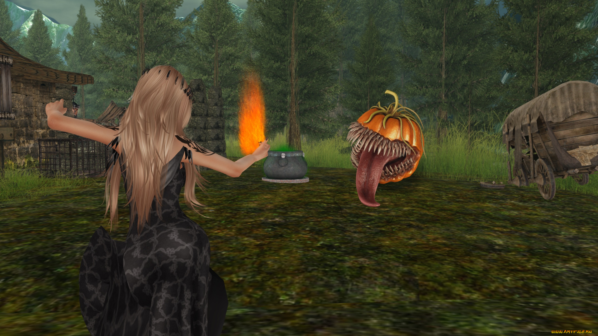 3д, графика, фантазия, , fantasy, фон, взгляд, девушка