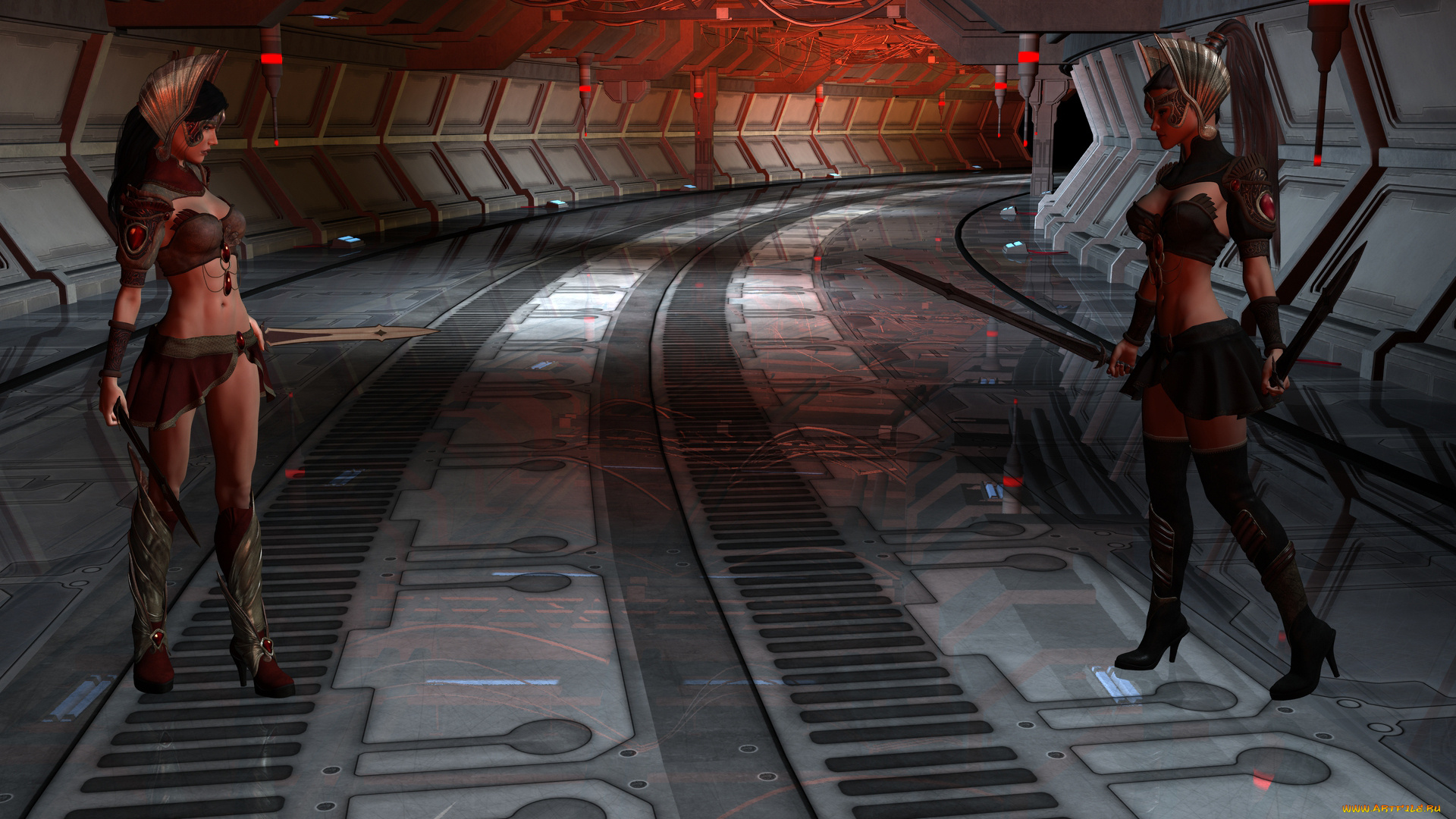 3д, графика, фантазия, , fantasy, взгляд, девушки, фон