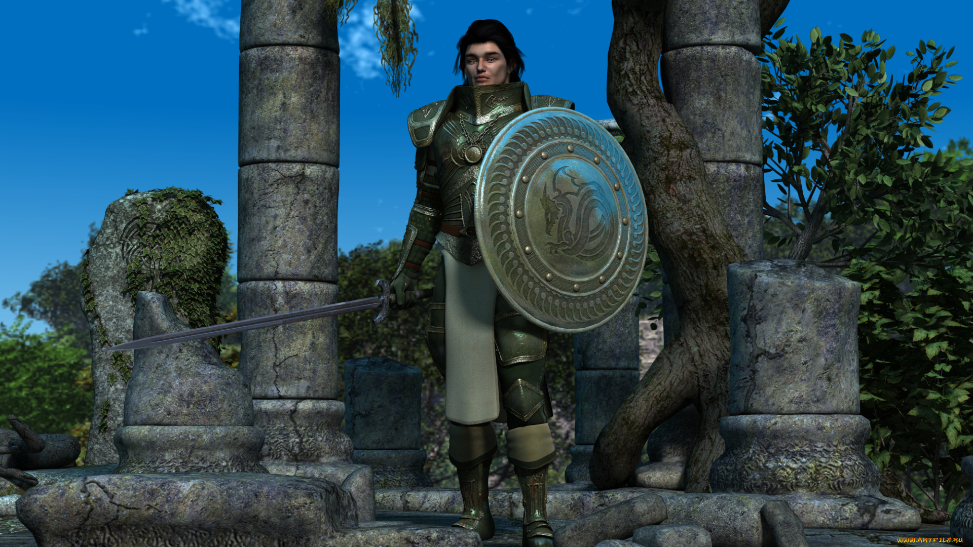 3д, графика, история, , history, воин