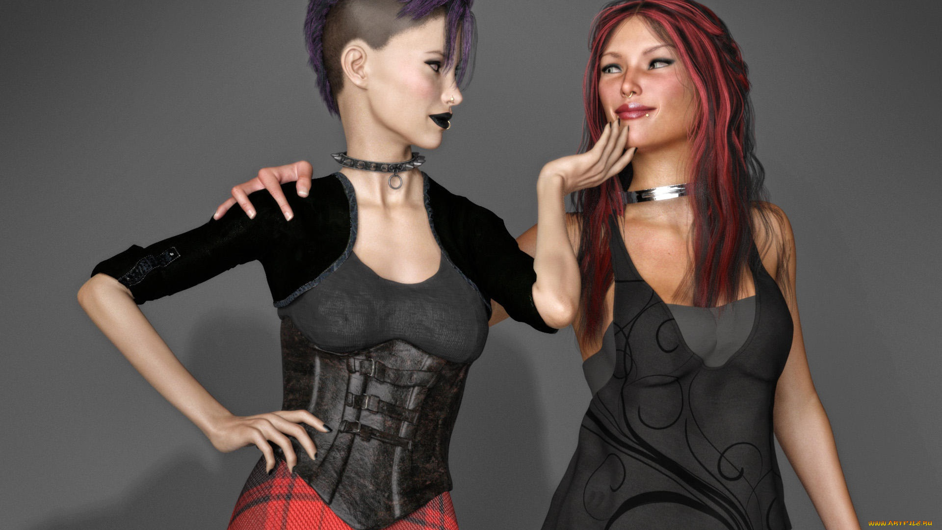 3д, графика, люди, , people, девушки, взгляд, фон