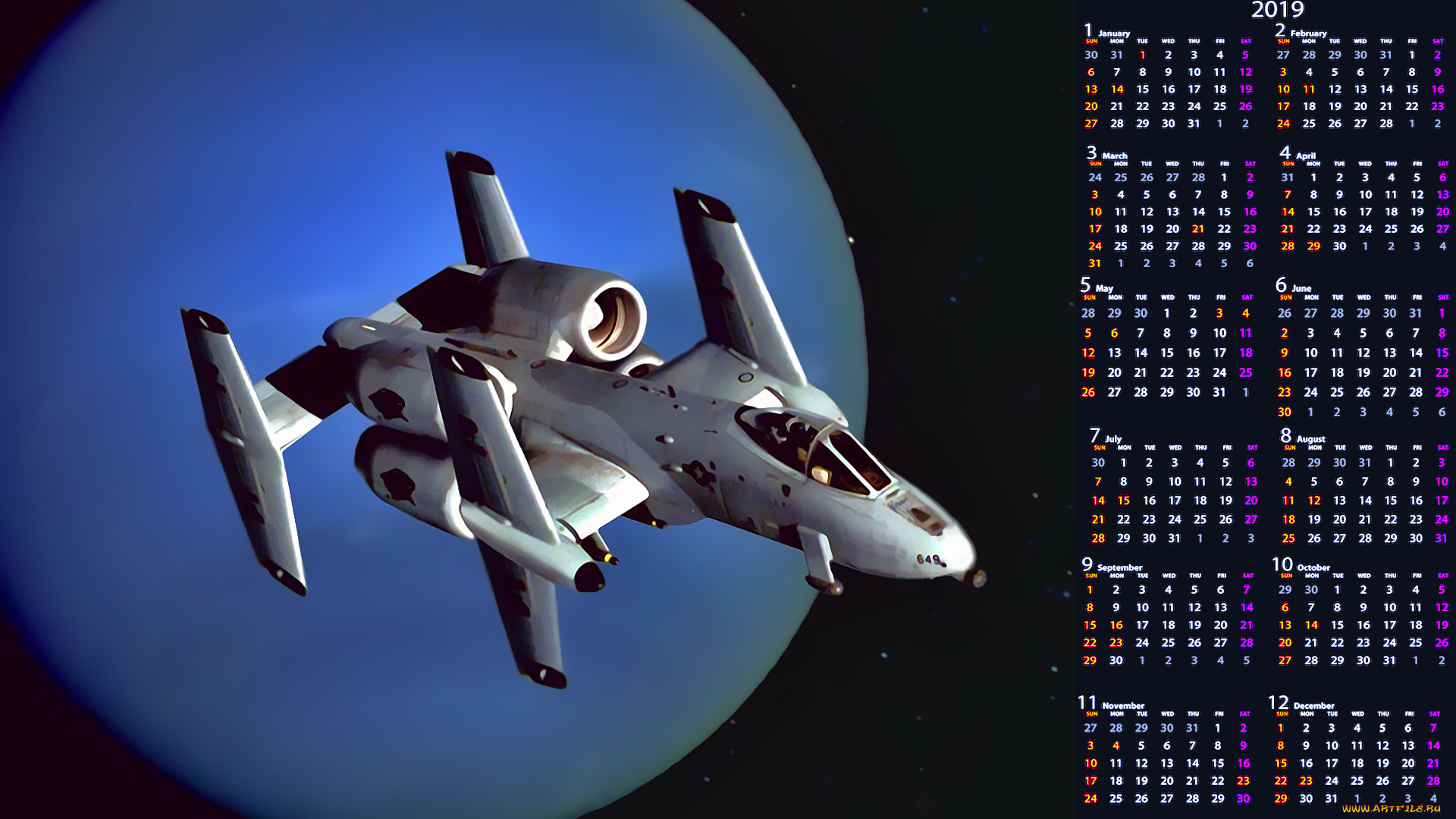 календари, фэнтези, планета, звездолет