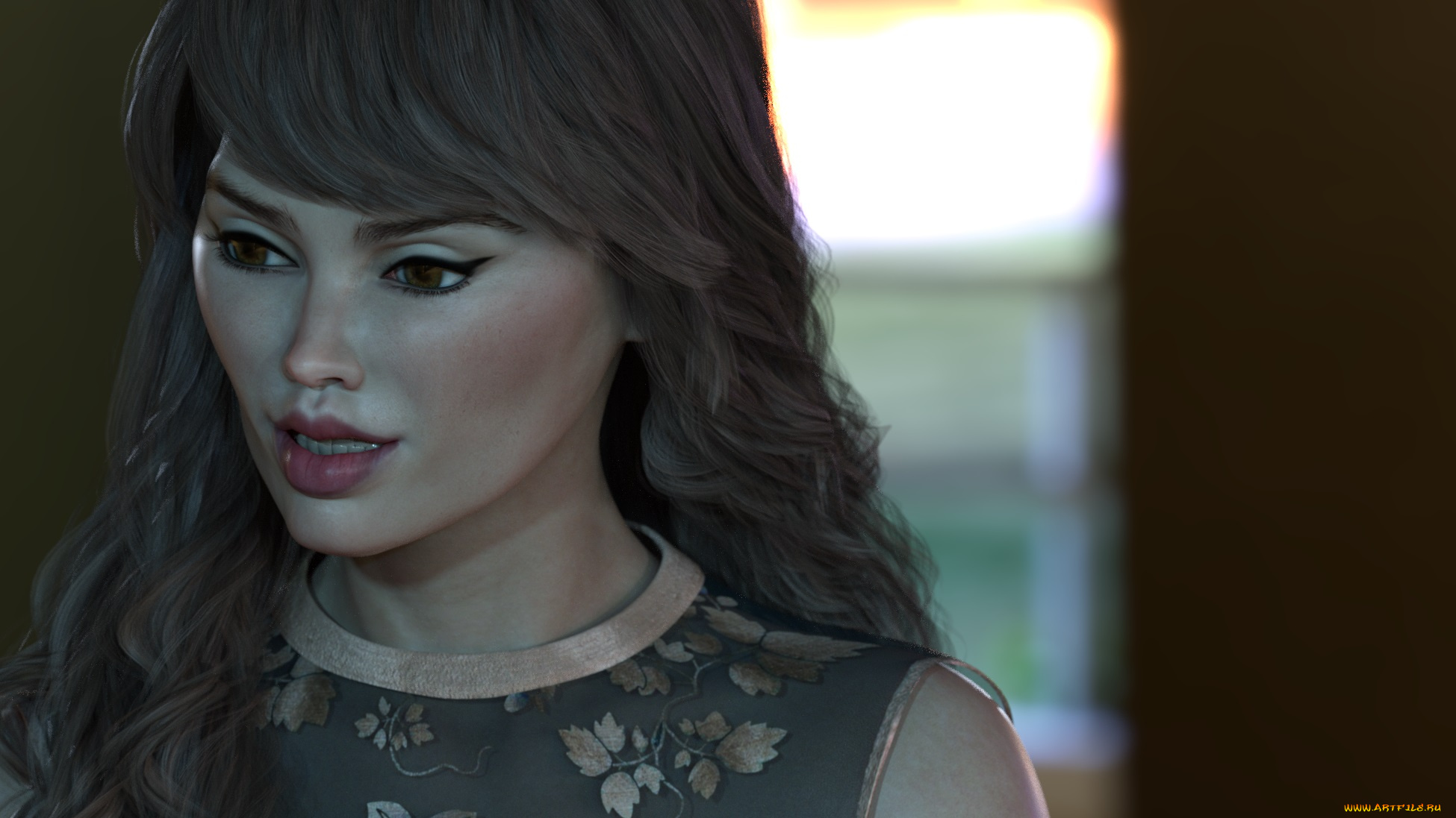 3д, графика, портрет, , portraits, фон, взгляд, девушка