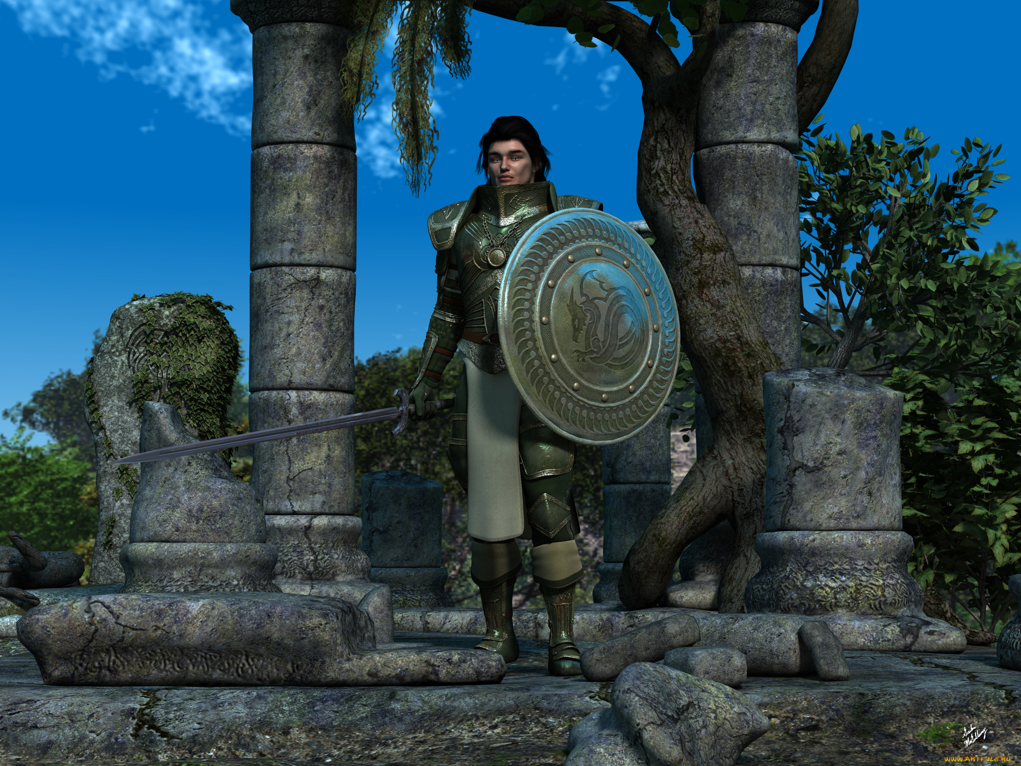 3д, графика, история, , history, воин