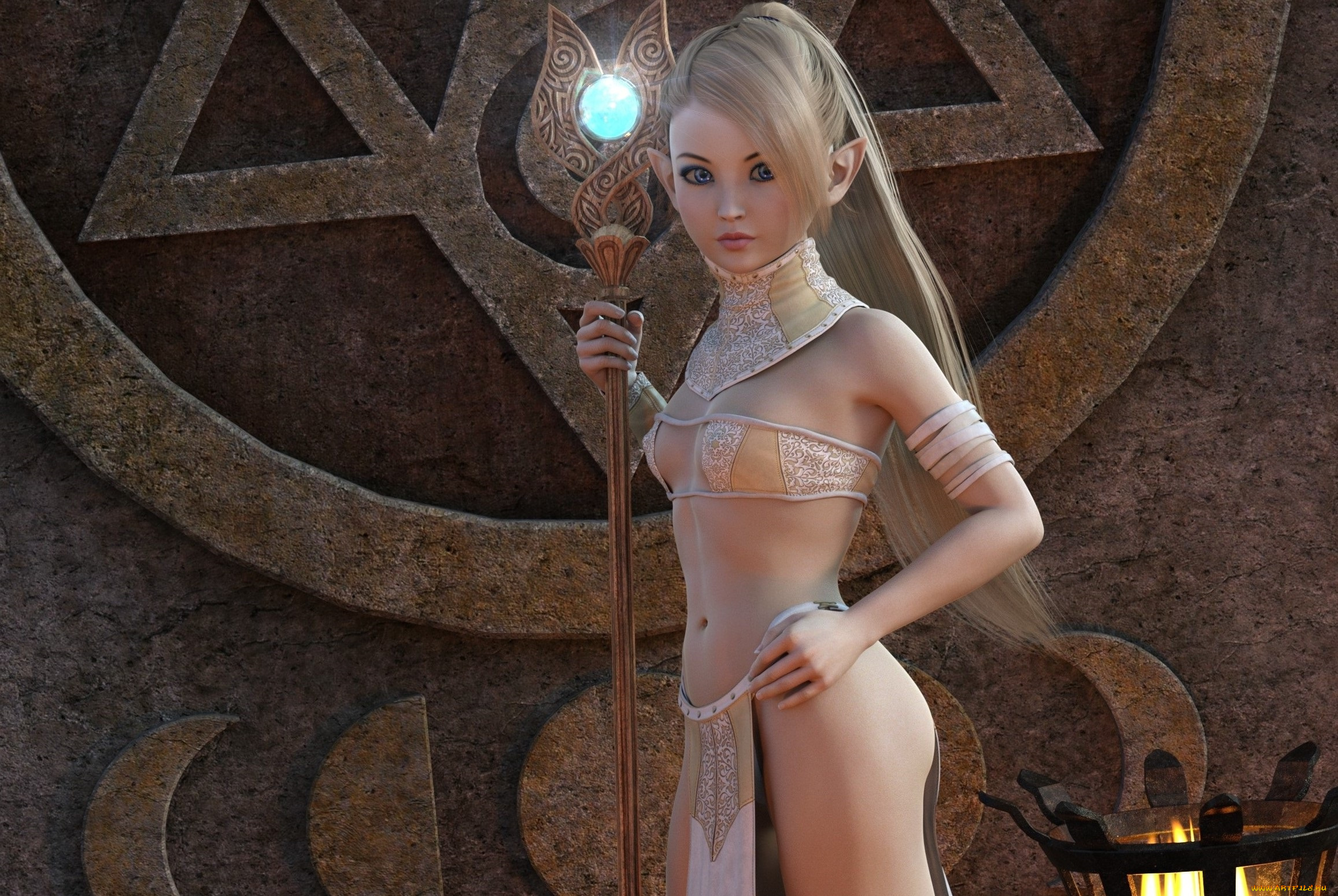 3д, графика, эльфы, , elves, фон, эльфийка, взгляд