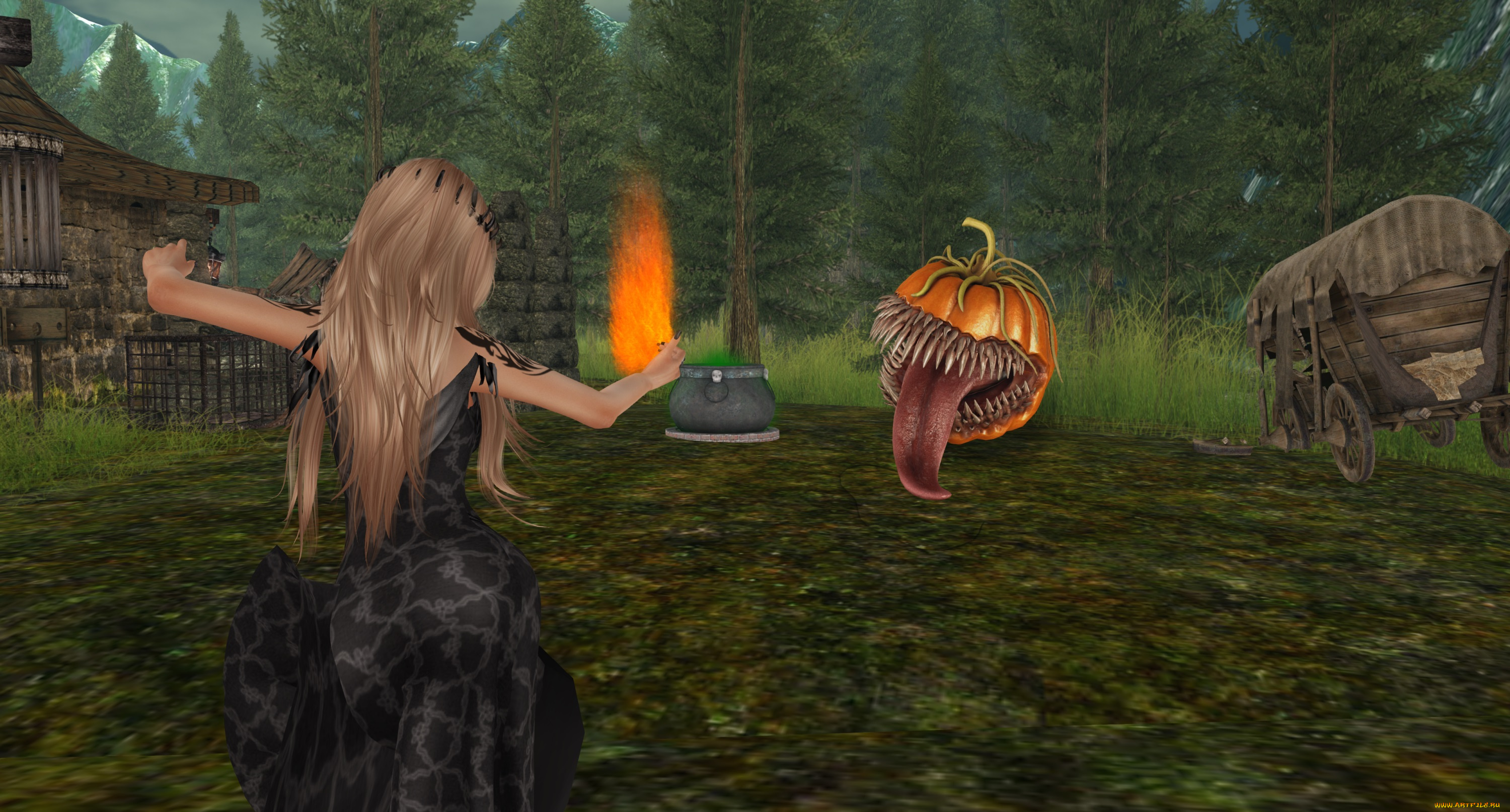 3д, графика, фантазия, , fantasy, фон, взгляд, девушка