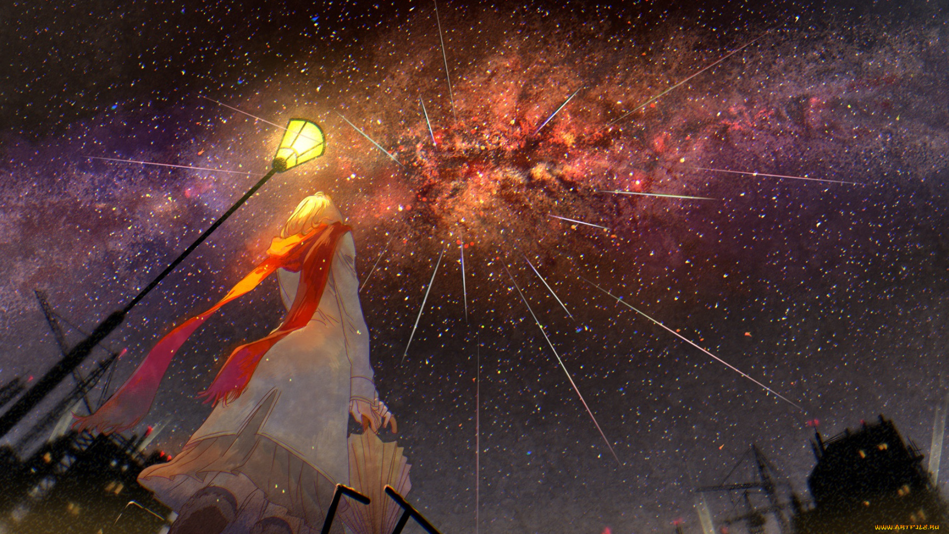 аниме, город, , улицы, , интерьер, , здания, девушка