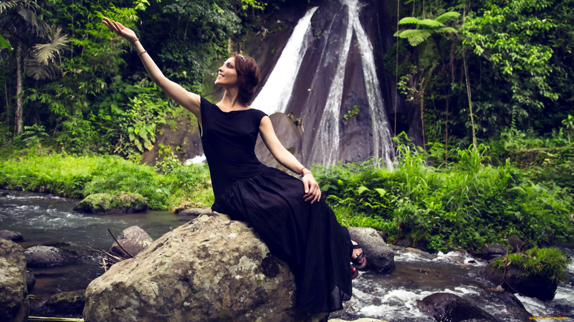 музыка, сати, казанова, певица, платье, камни, водопад