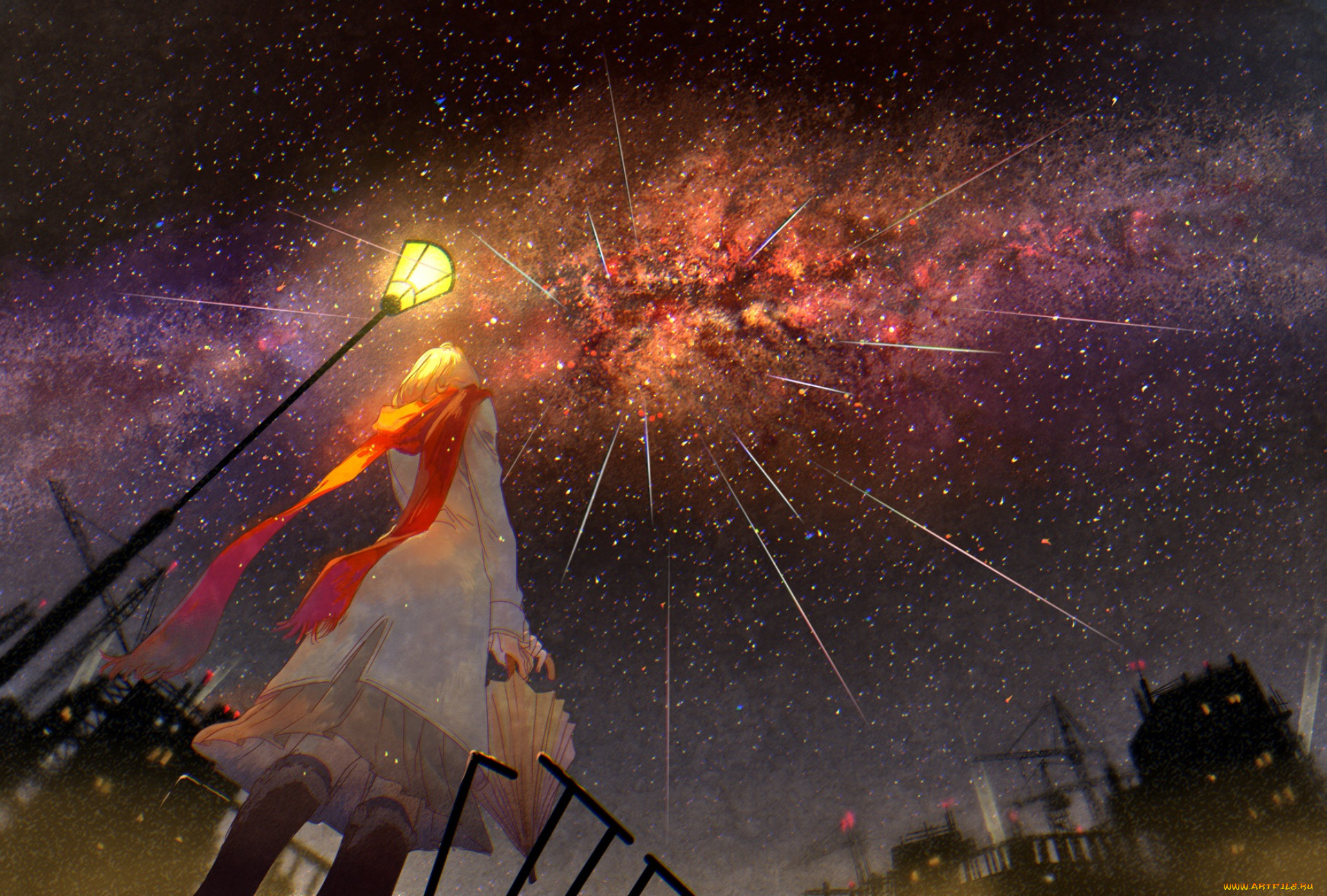 аниме, город, , улицы, , интерьер, , здания, девушка