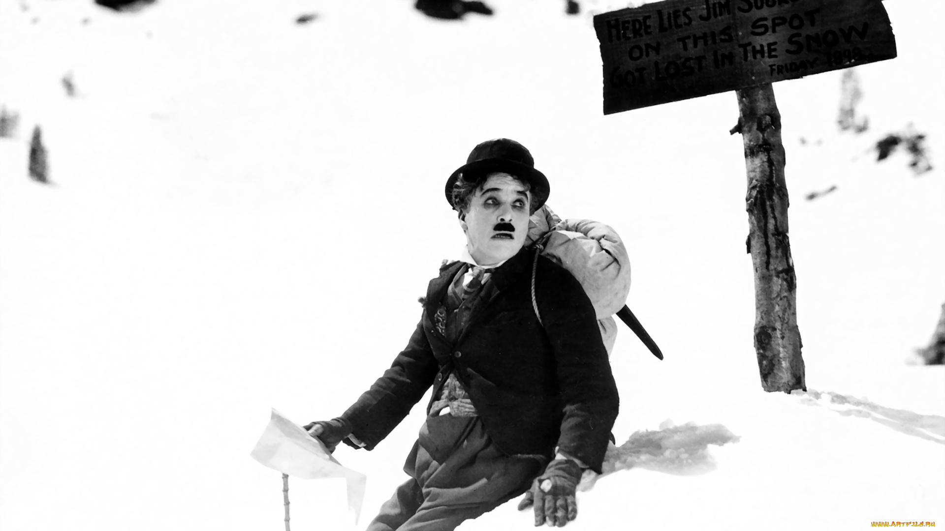 кино, фильмы, the, gold, rush, чарли, чаплин, трость, снег, табличка