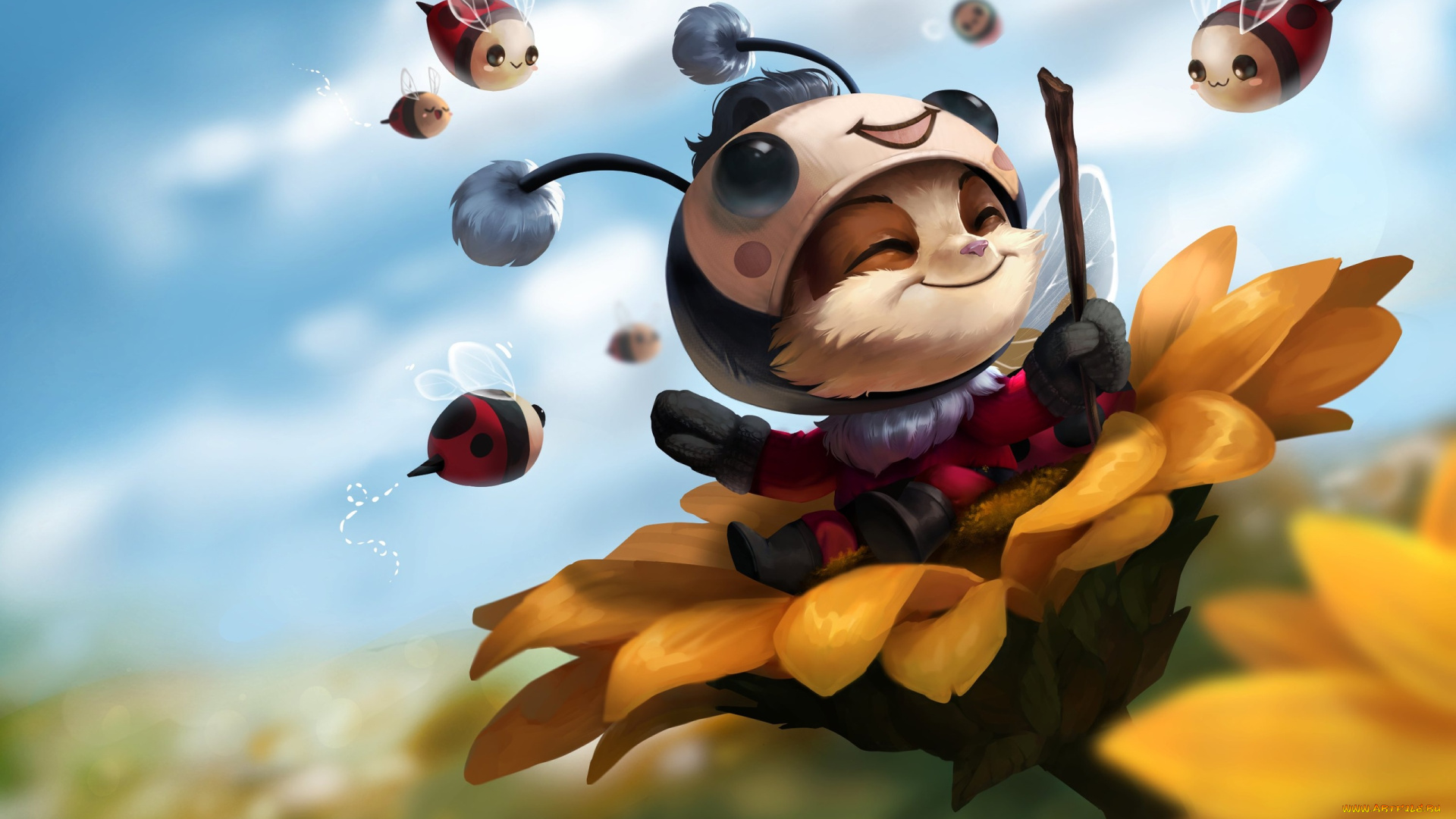 видео, игры, league, of, legends, костюм, цветы, пчелы, teemo