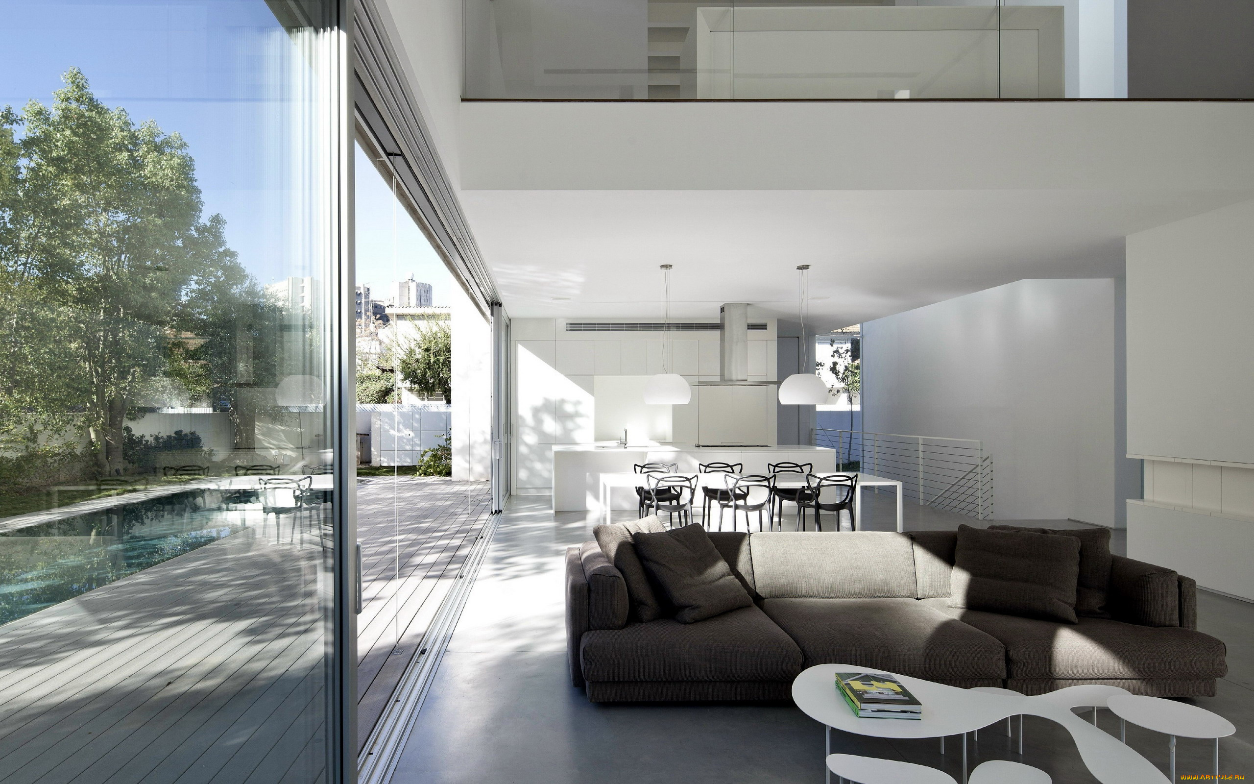 интерьер, гостиная, мягкий, уголок