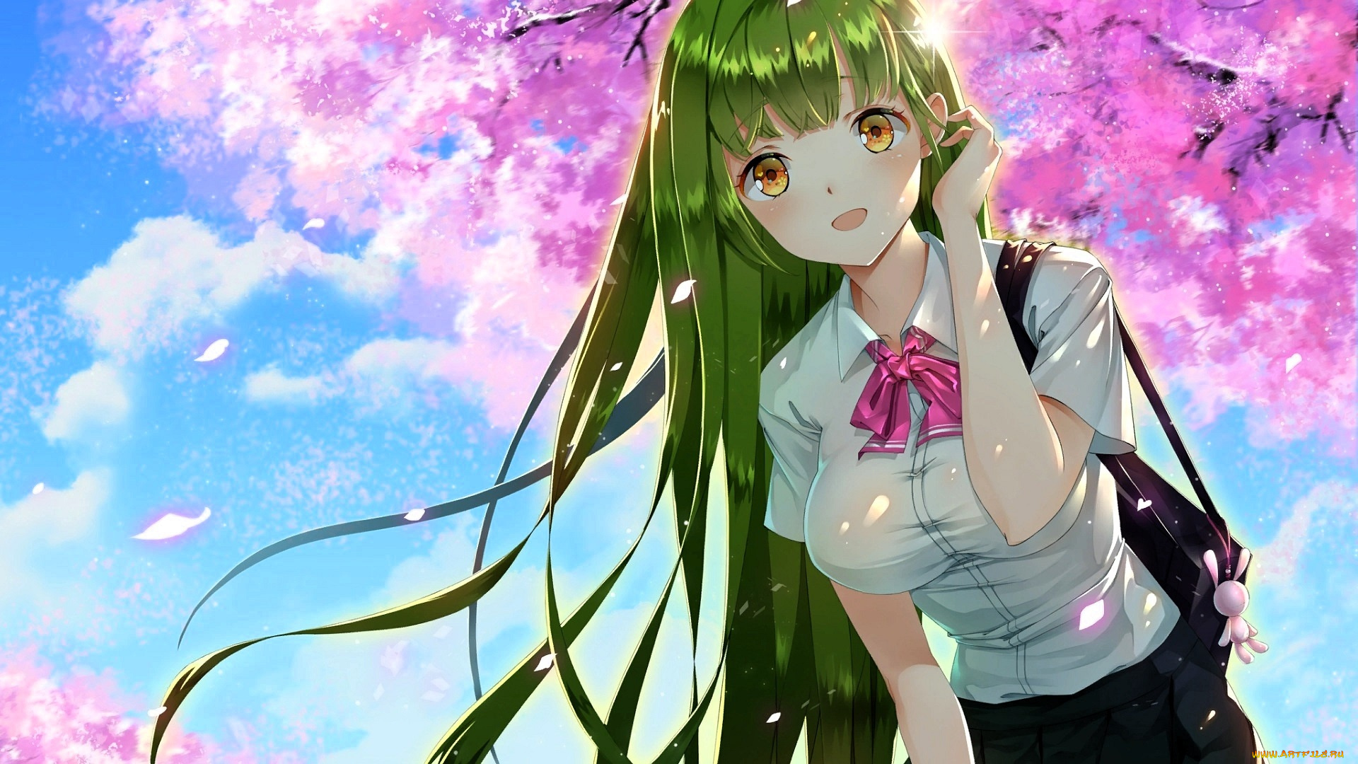 аниме, unknown, , другое, , девушка, форма, весна