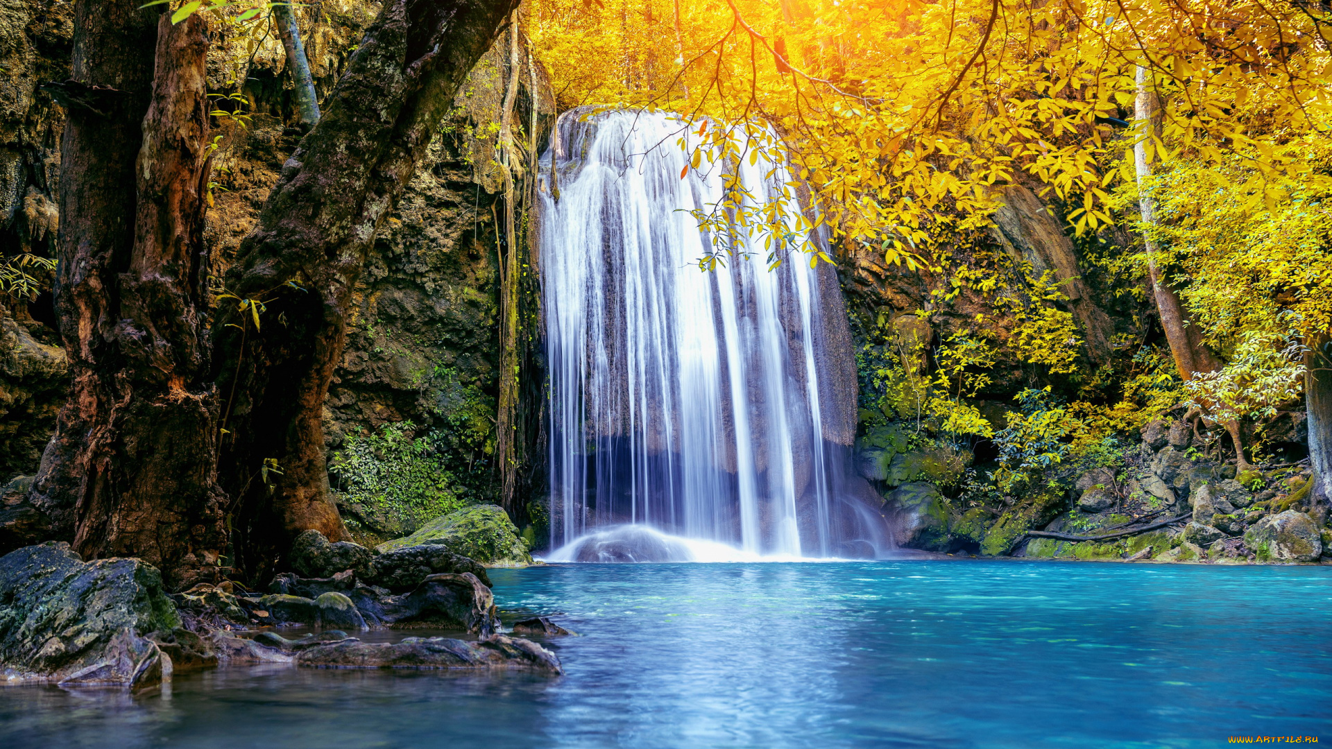 erawan, waterfall, thailand, природа, водопады, erawan, waterfall