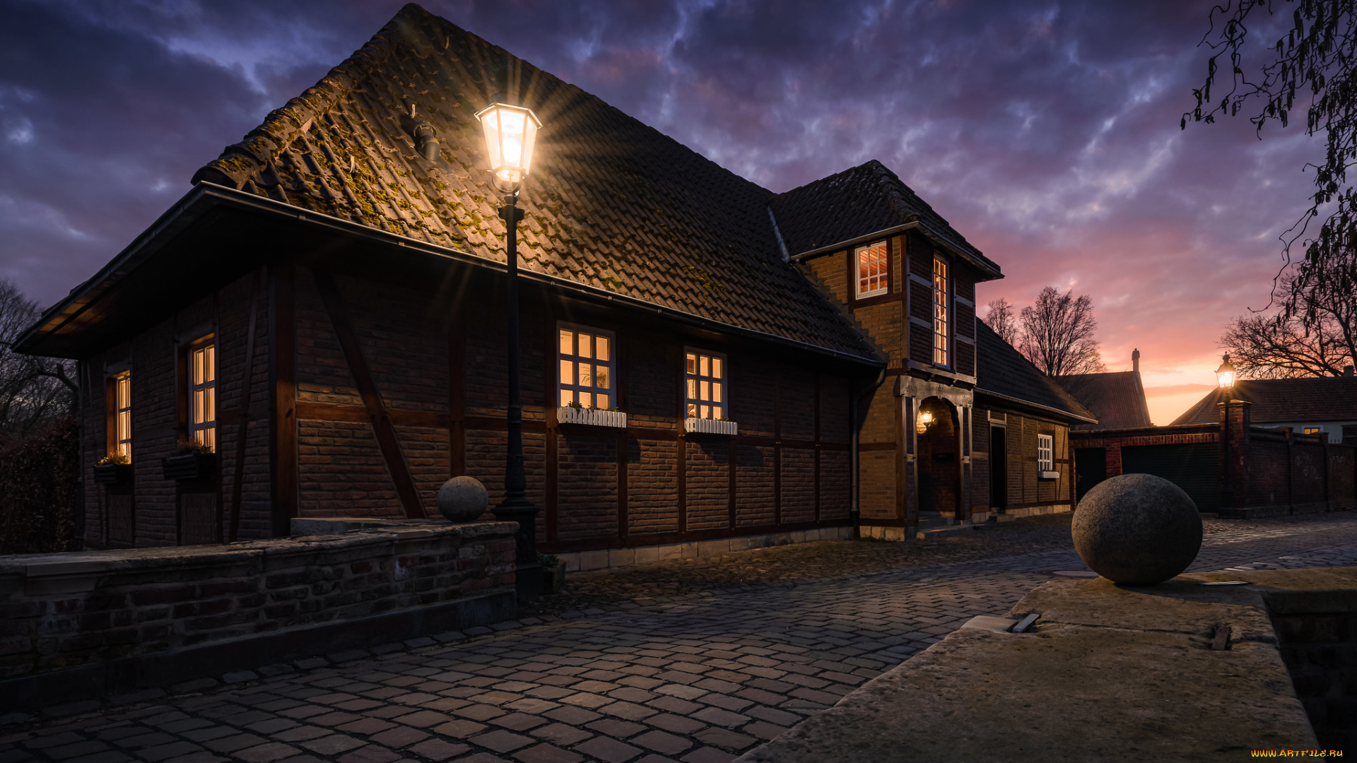 города, -, здания, , дома, ночь