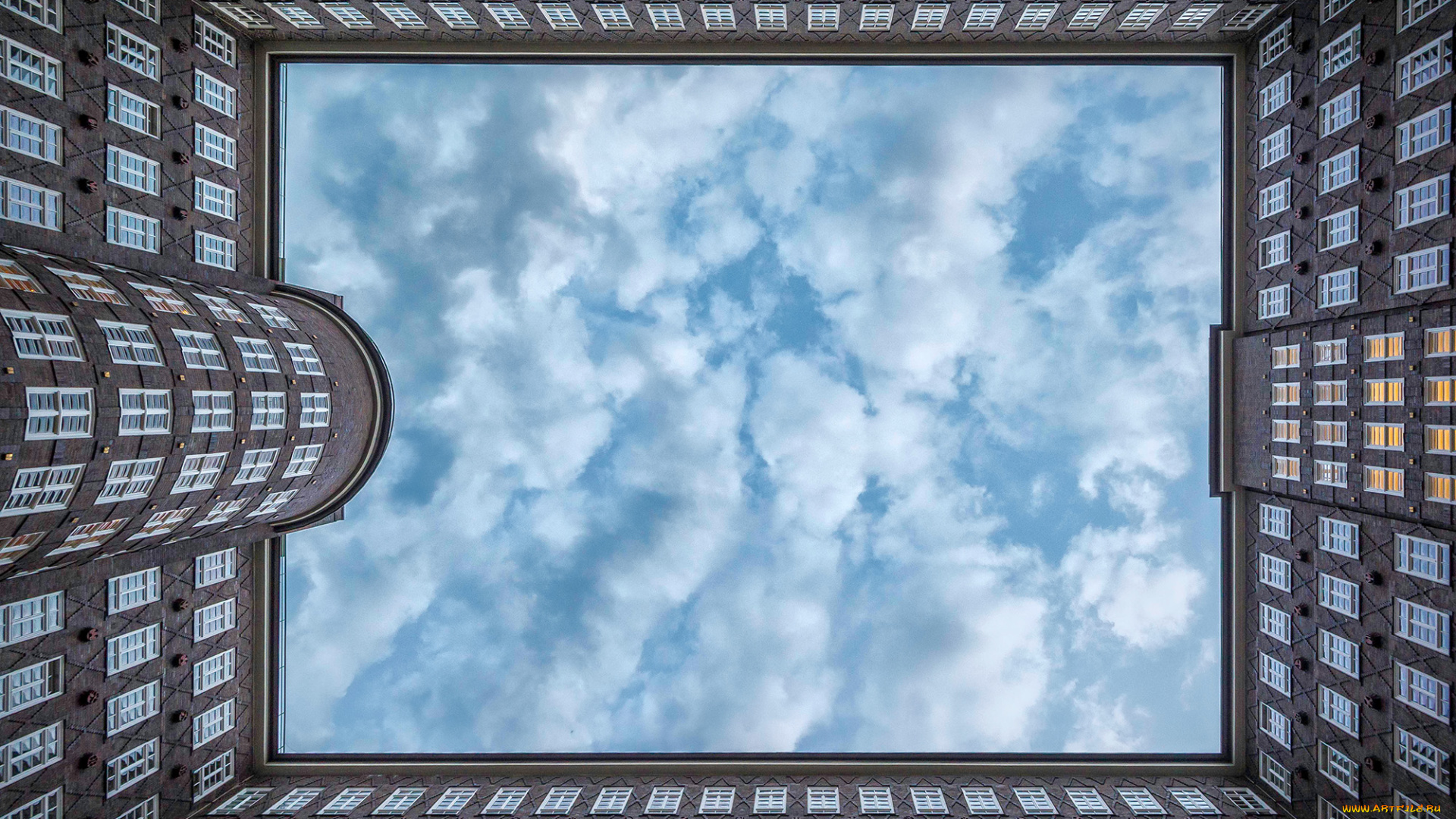 города, гамбург, , германия, небо