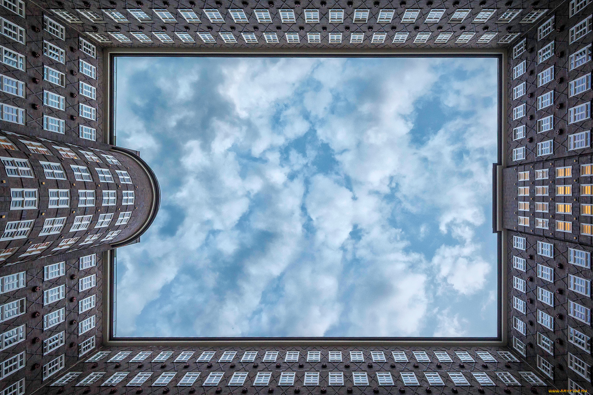 города, гамбург, , германия, небо