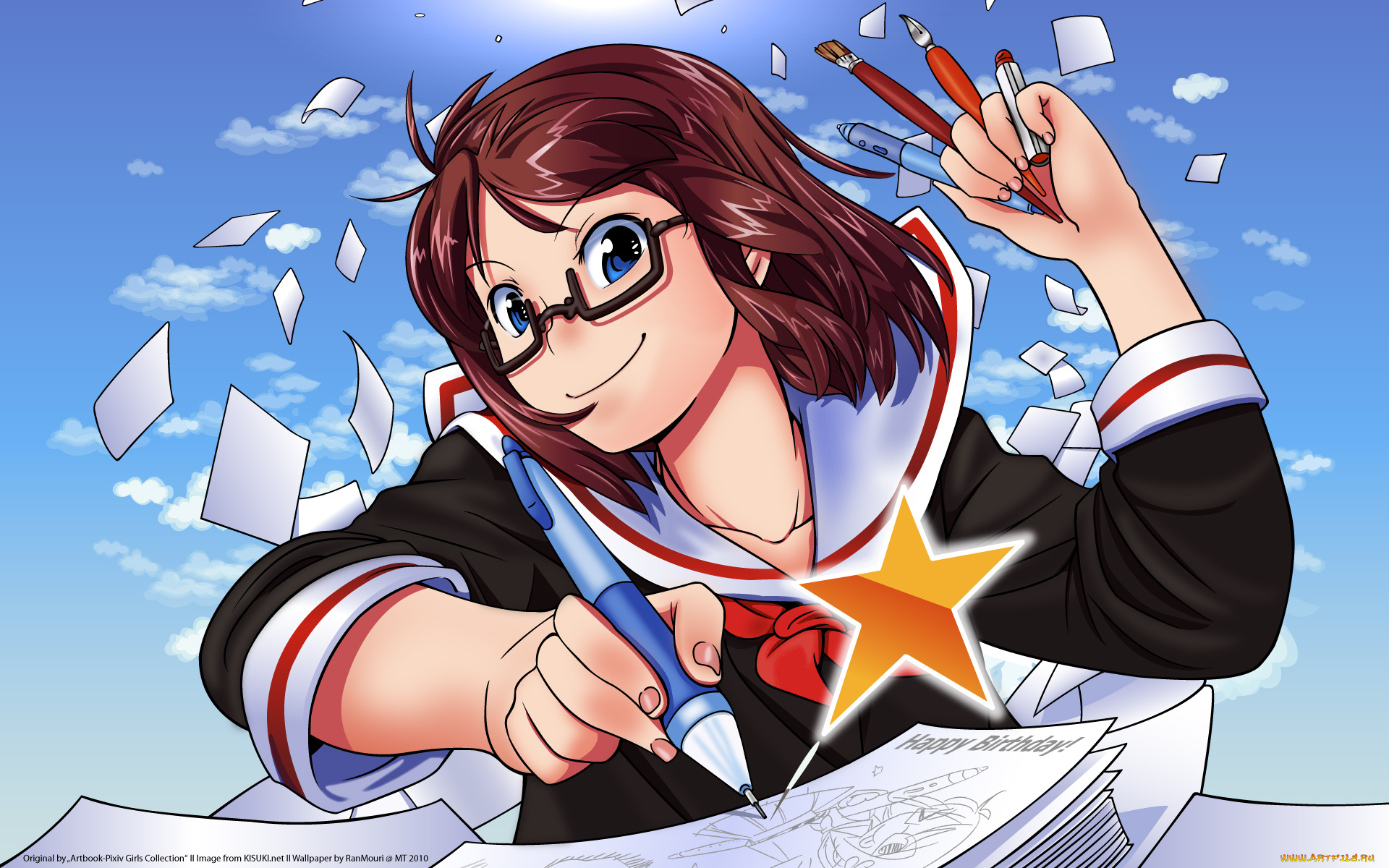 аниме, pixiv, girls, collection, artbook