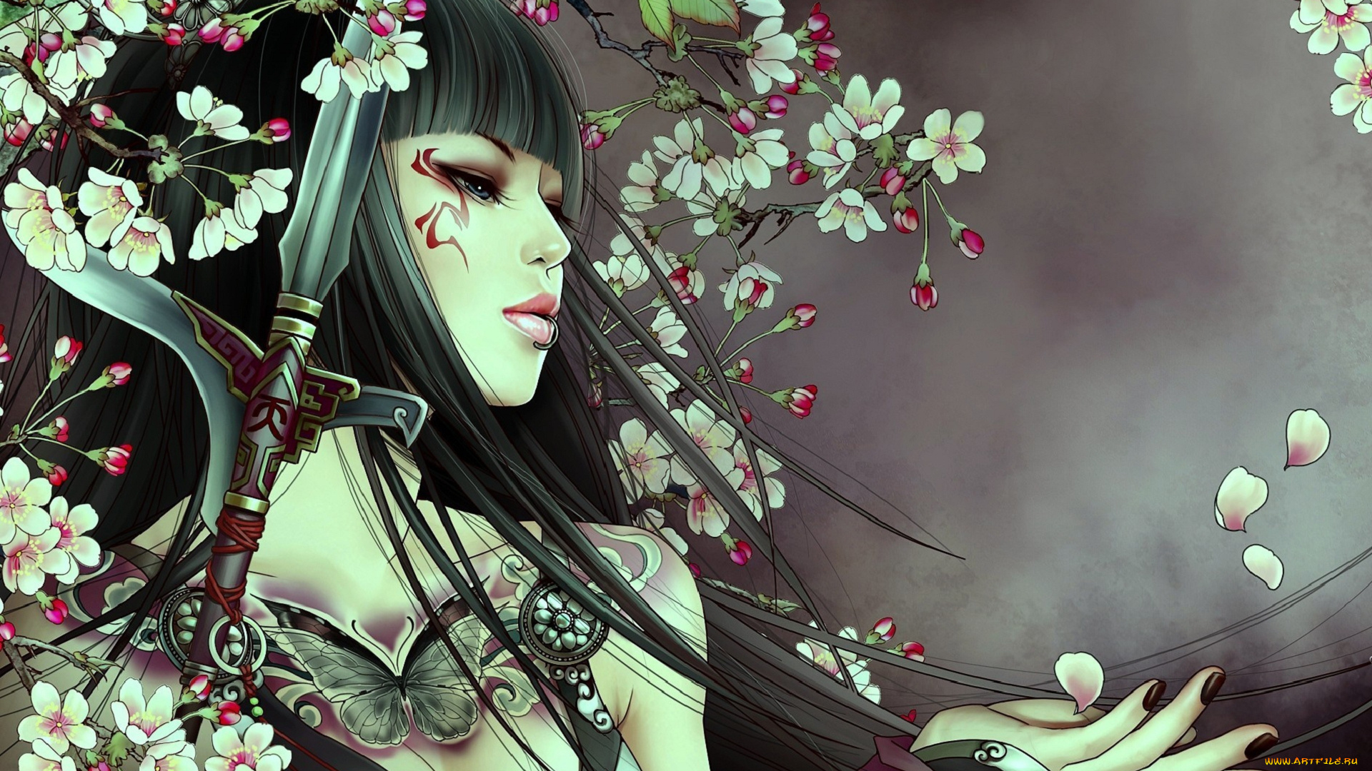 аниме, weapon, blood, technology