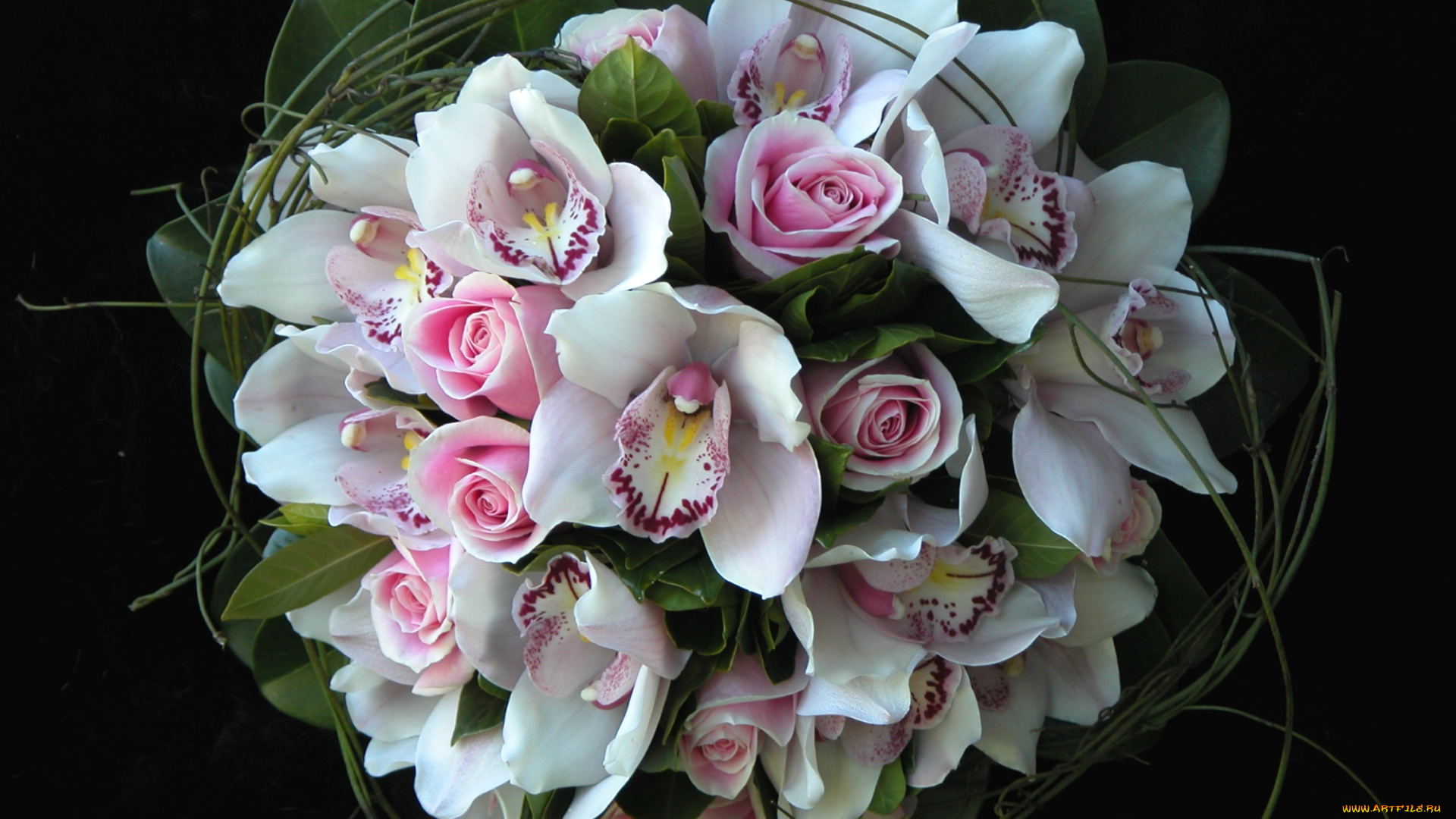 цветы, букеты, композиции, розы, орхидеи
