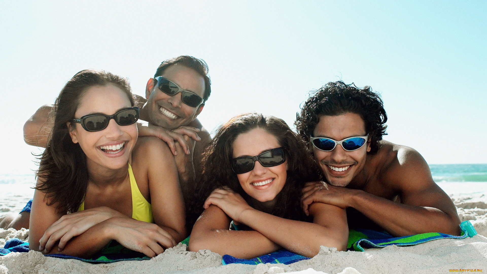 разное, люди, очки, отдых, пляж, песок, улыбка