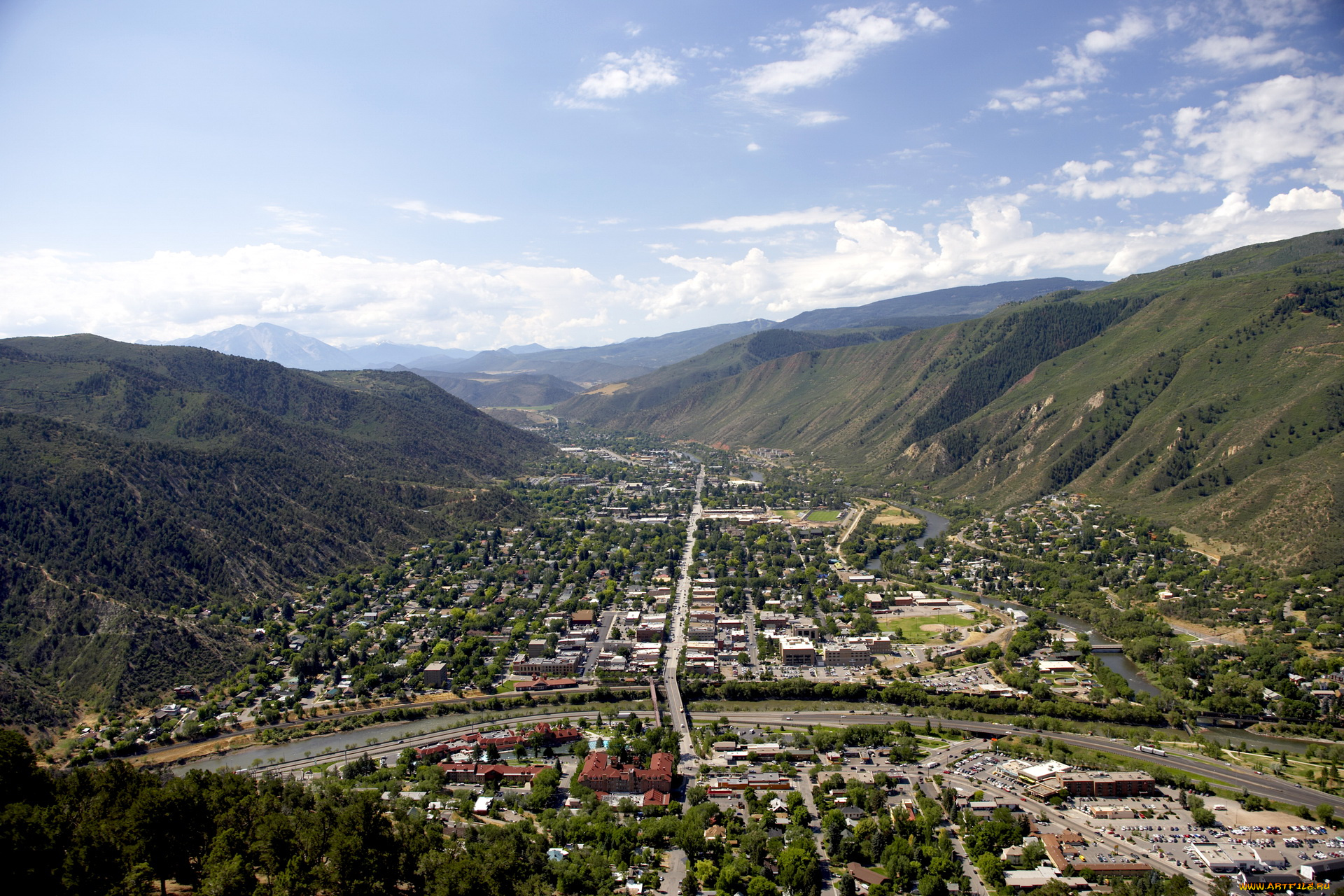 города, панорамы, glenwood, colorado, сша