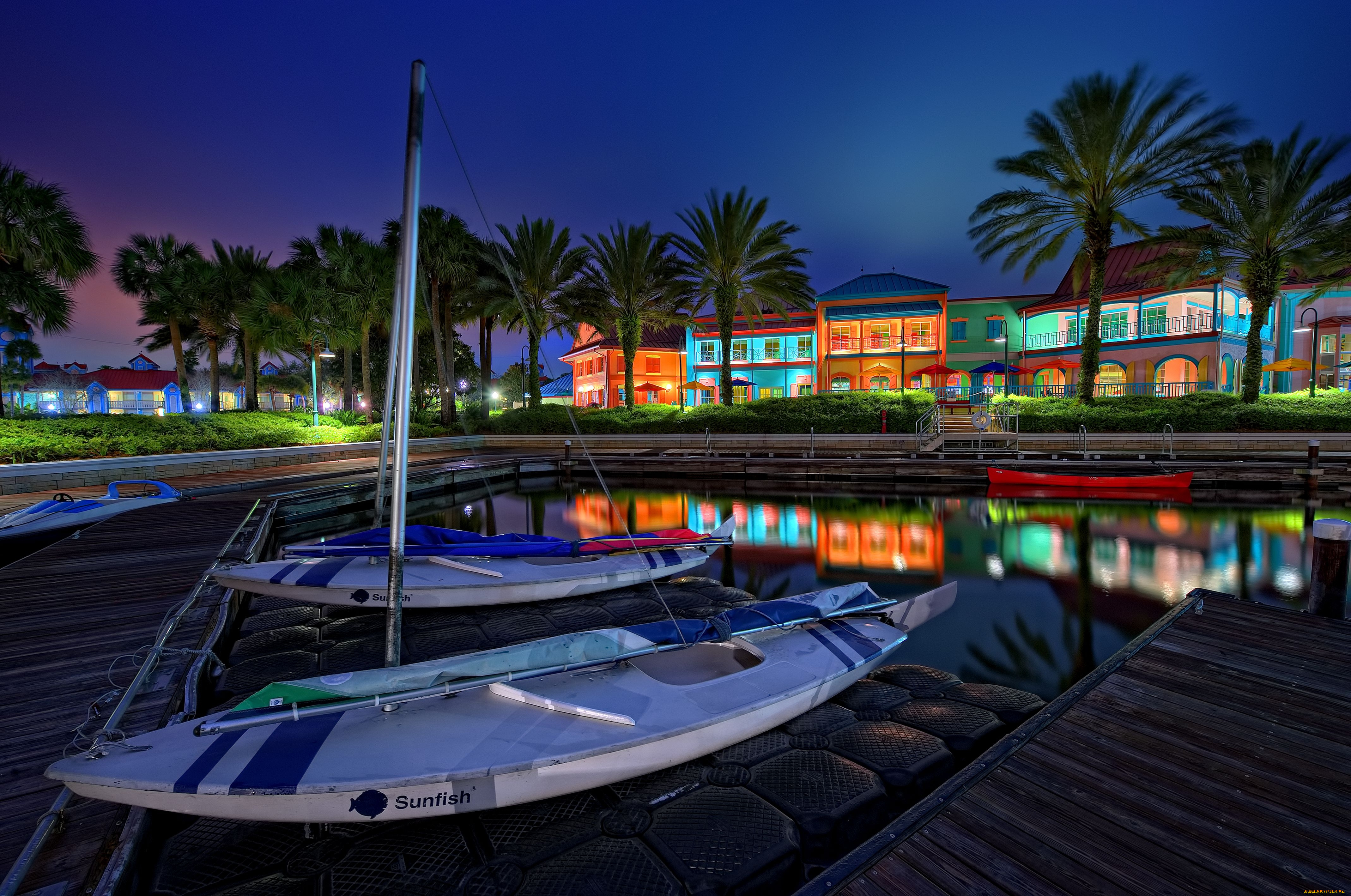 корабли, порты, причалы, вечер