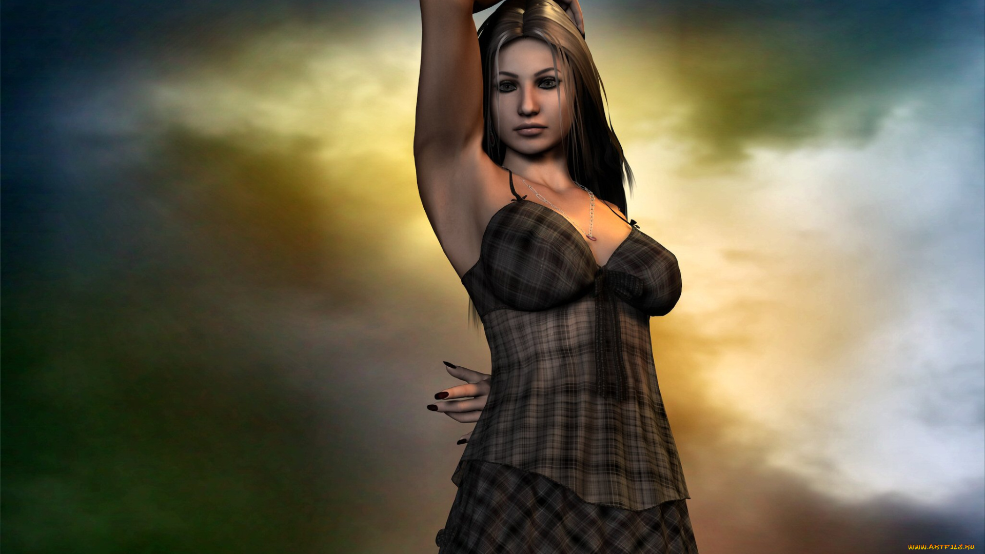 3д, графика, people, люди, девушка, фон