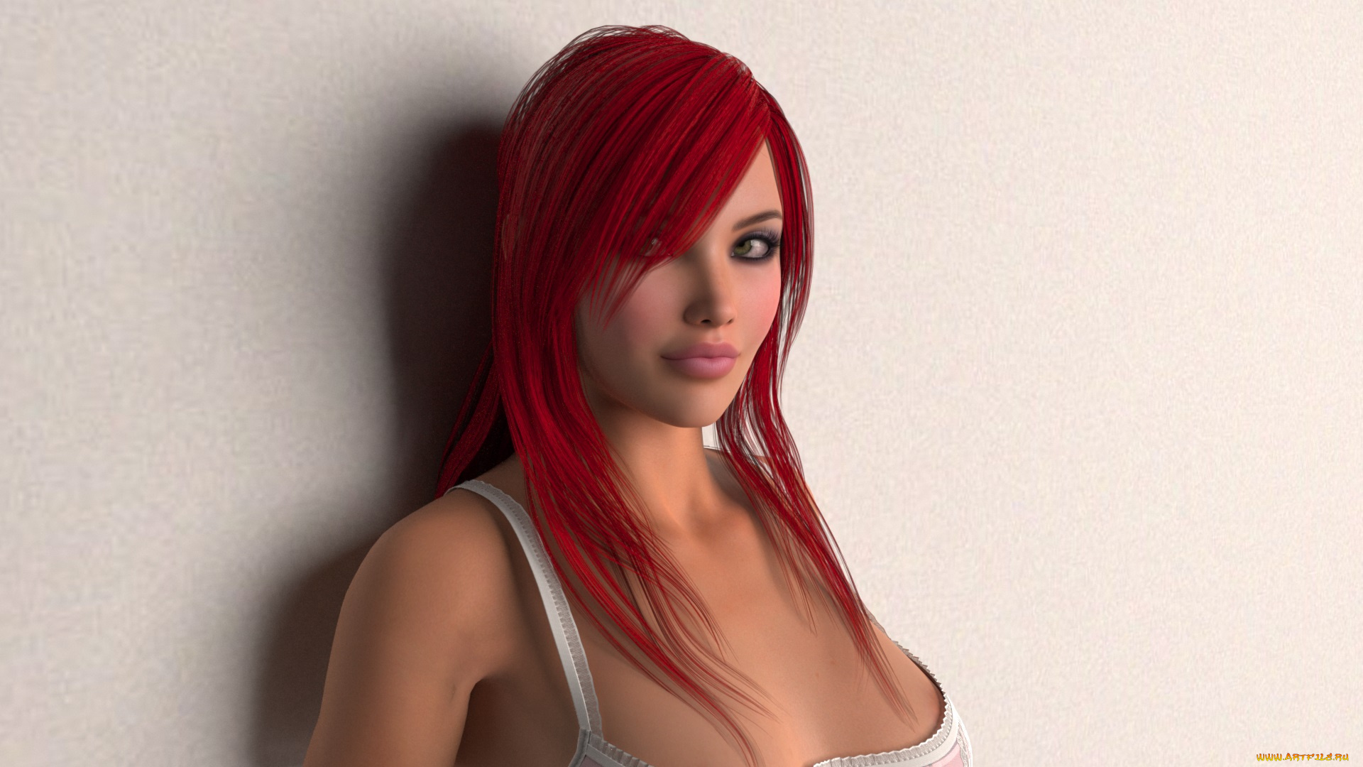 3д, графика, portraits, портрет, рижая, лицо, девушка